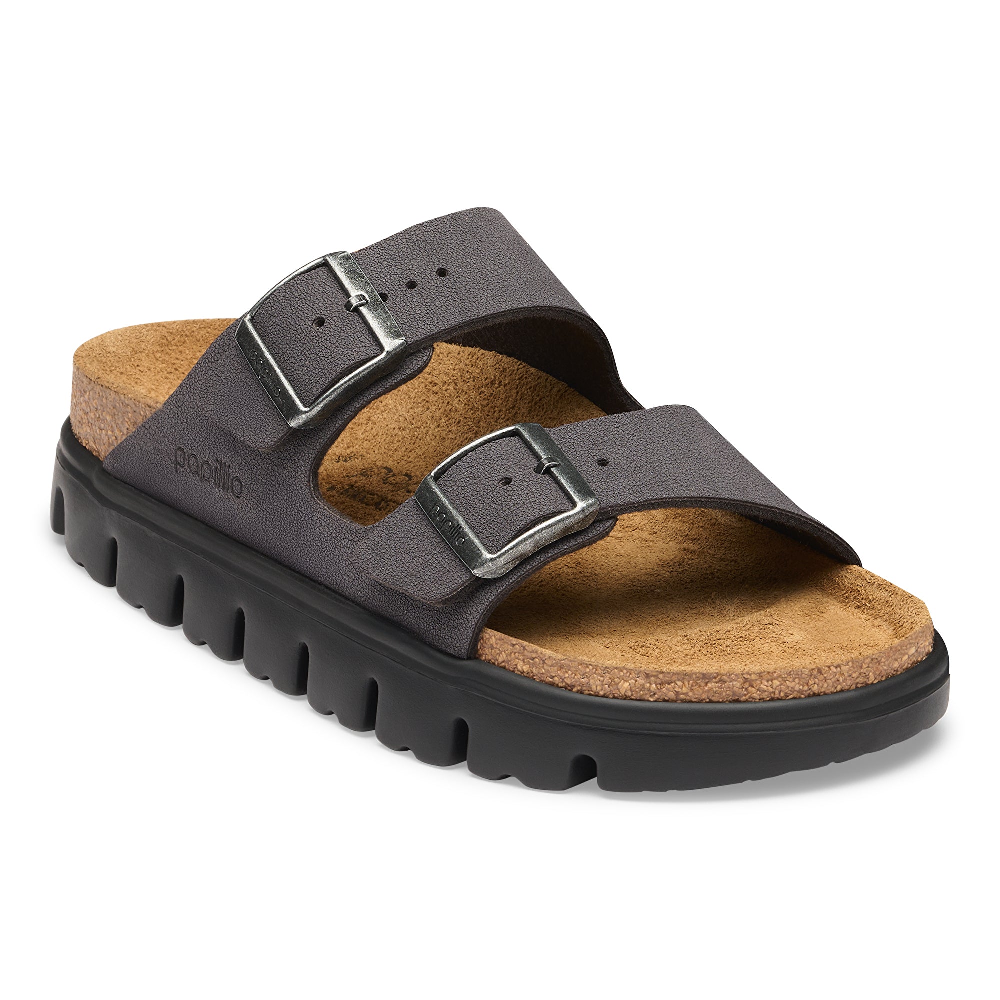 Papillio Arizona Chunky velvet gray Birkibuc by Birkenstock