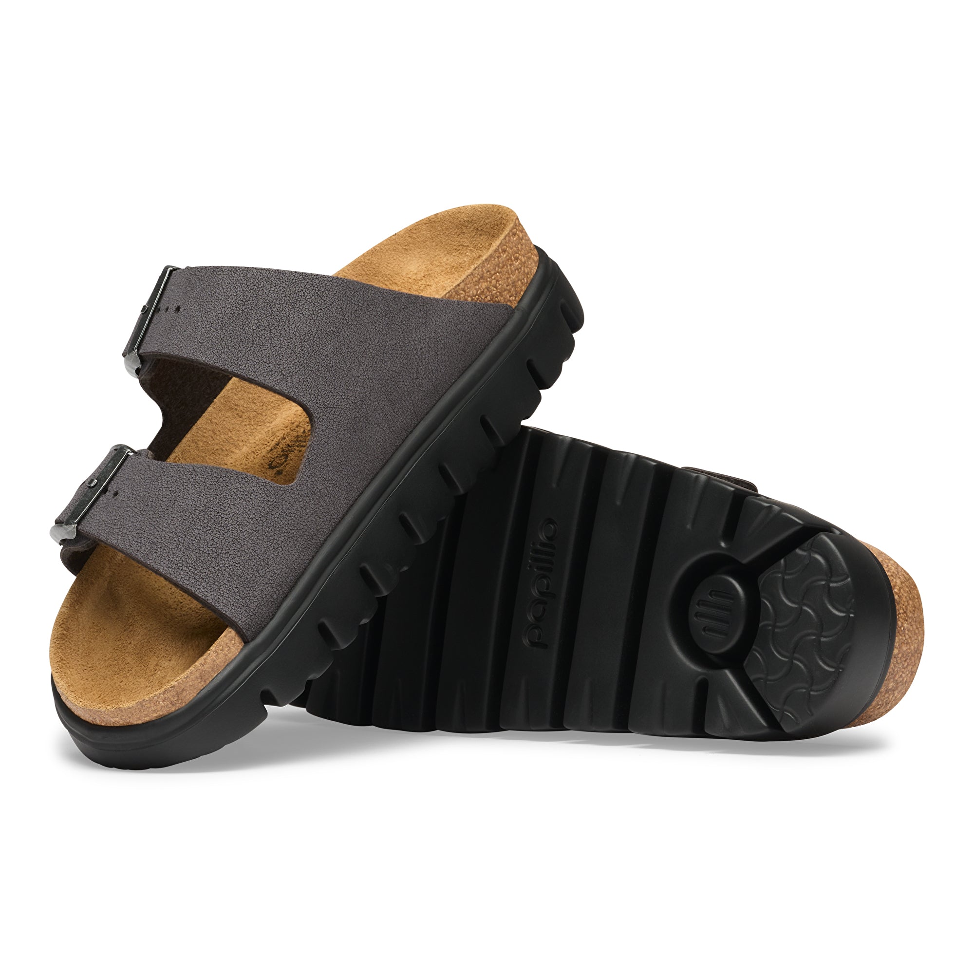 Papillio Arizona Chunky velvet gray Birkibuc by Birkenstock