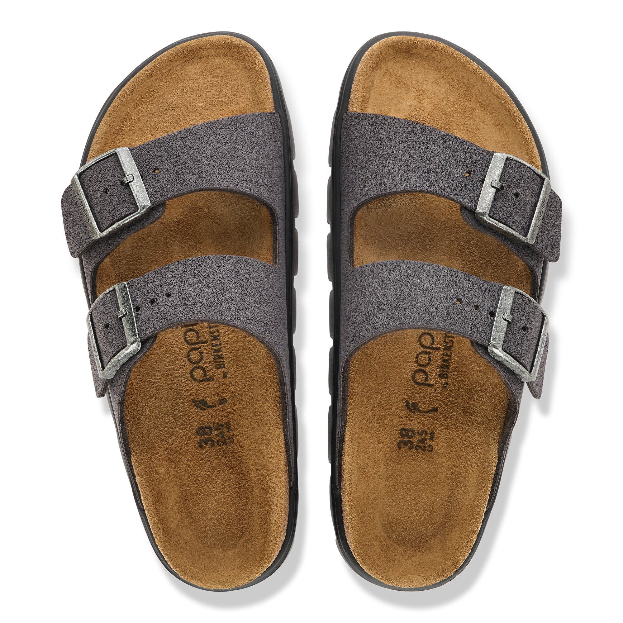 Papillio Arizona Chunky velvet gray Birkibuc by Birkenstock