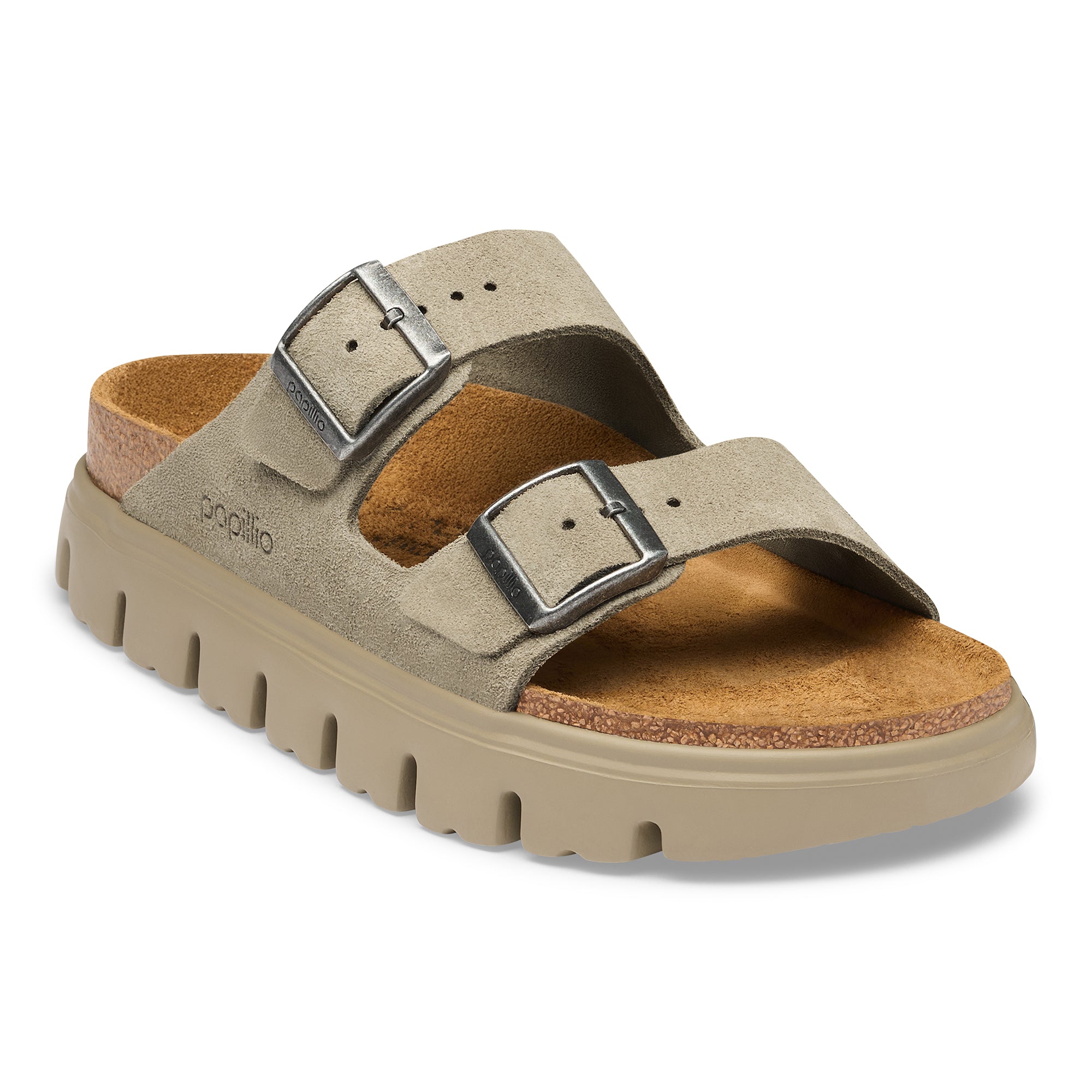Papillio Arizona Chunky taupe suede tonal by Birkenstock