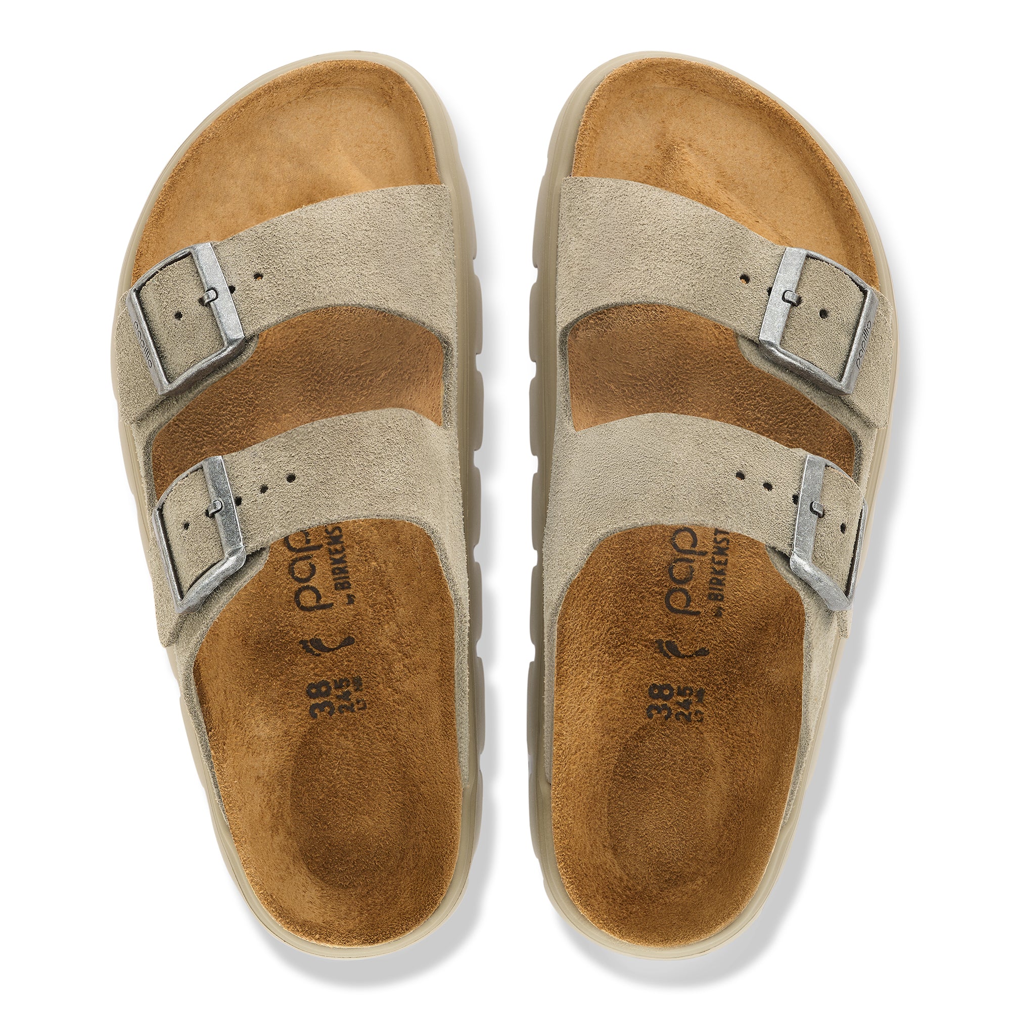 Papillio Arizona Chunky taupe suede tonal by Birkenstock