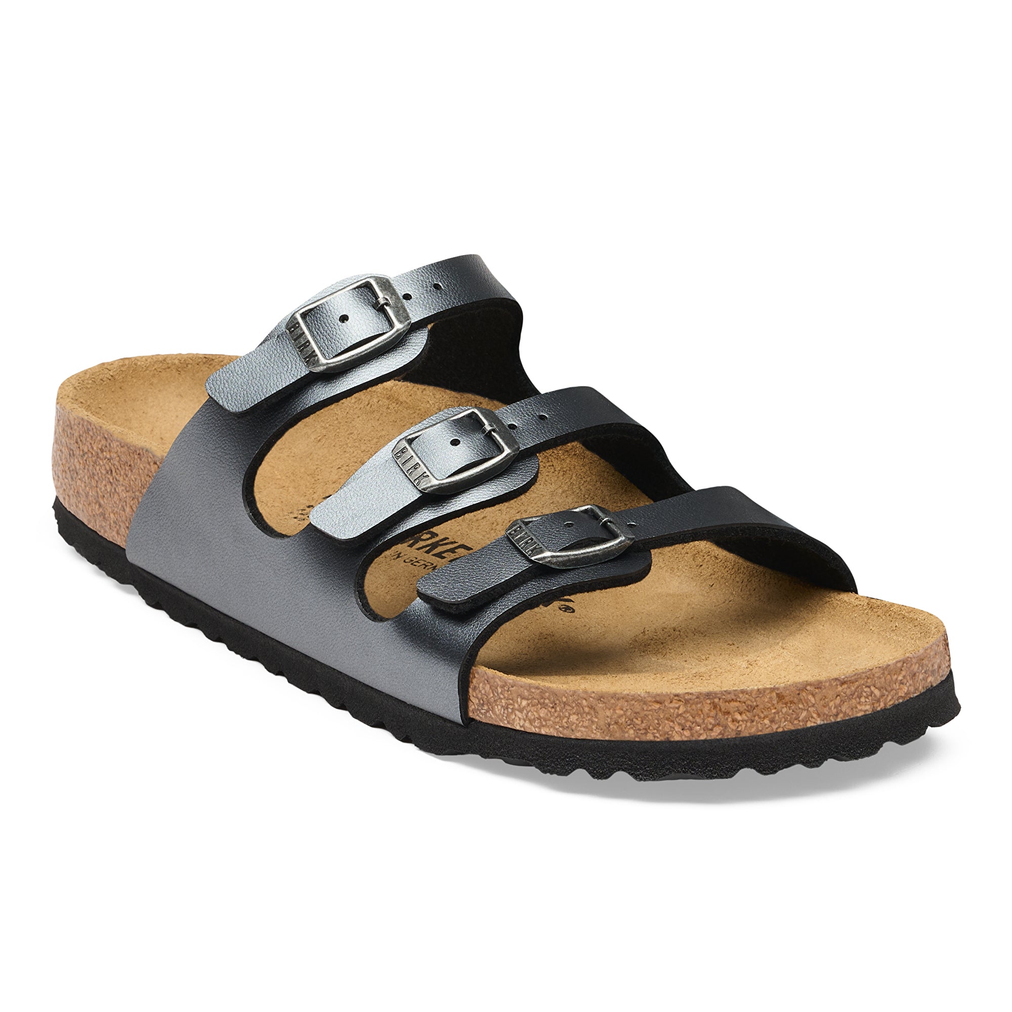Birkenstock Florida metallic black Birko-Flor