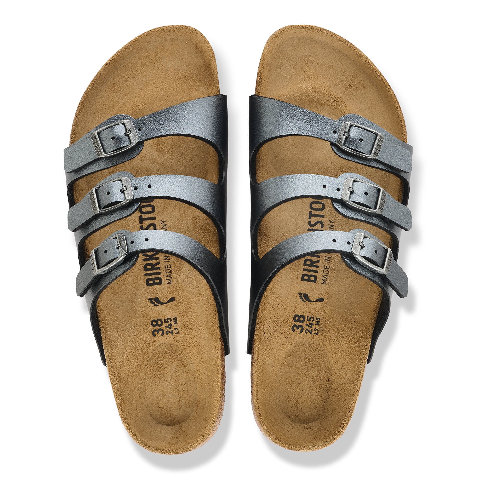Birkenstock Florida metallic black Birko-Flor