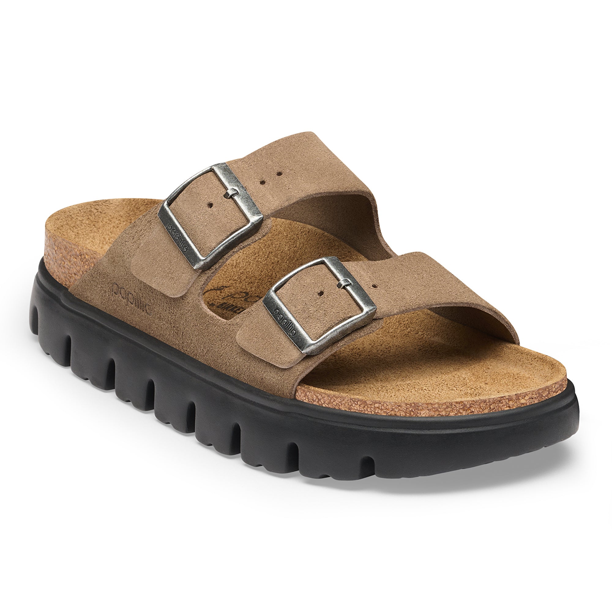 Papillio Arizona Chunky gray taupe suede by Birkenstock