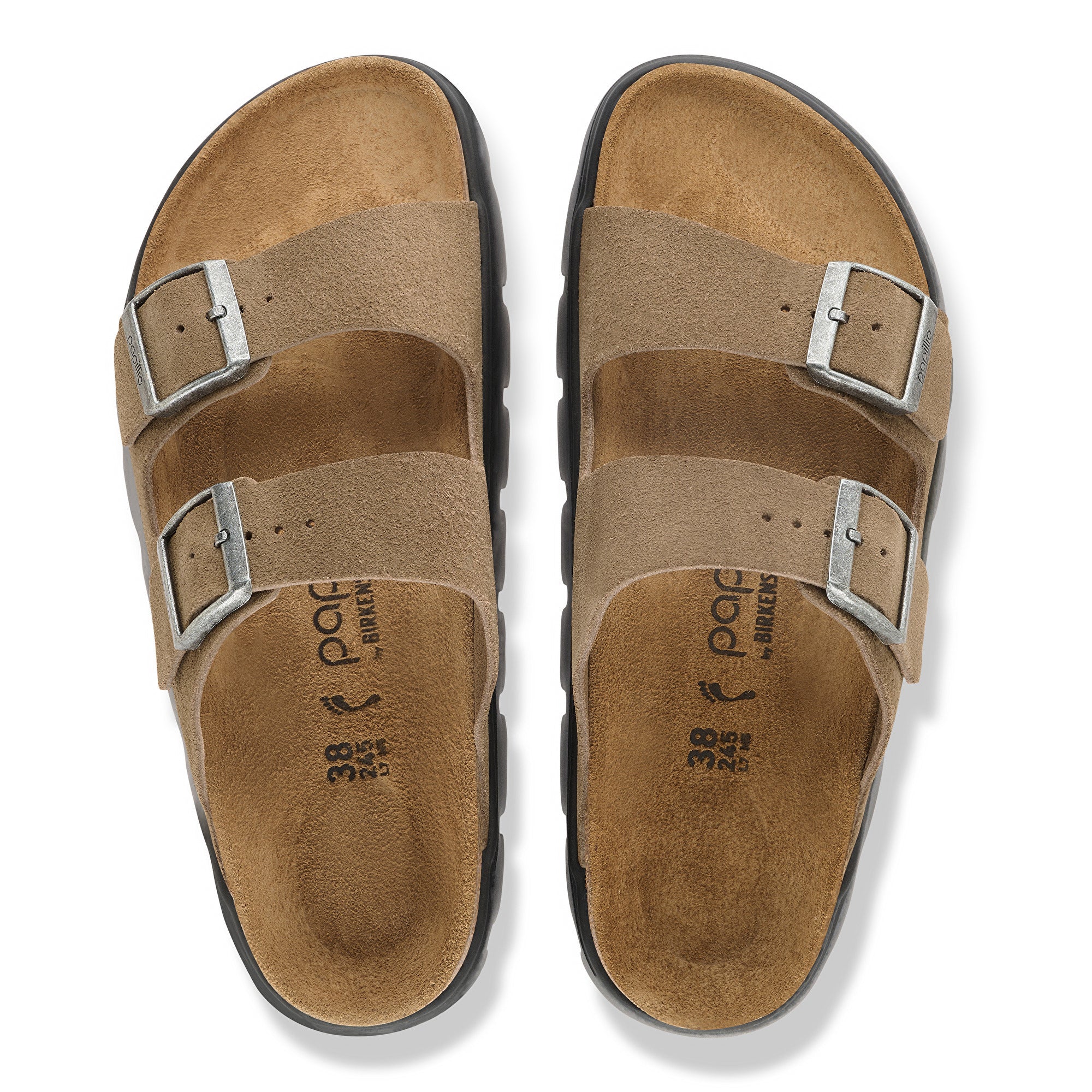 Papillio Arizona Chunky gray taupe suede by Birkenstock
