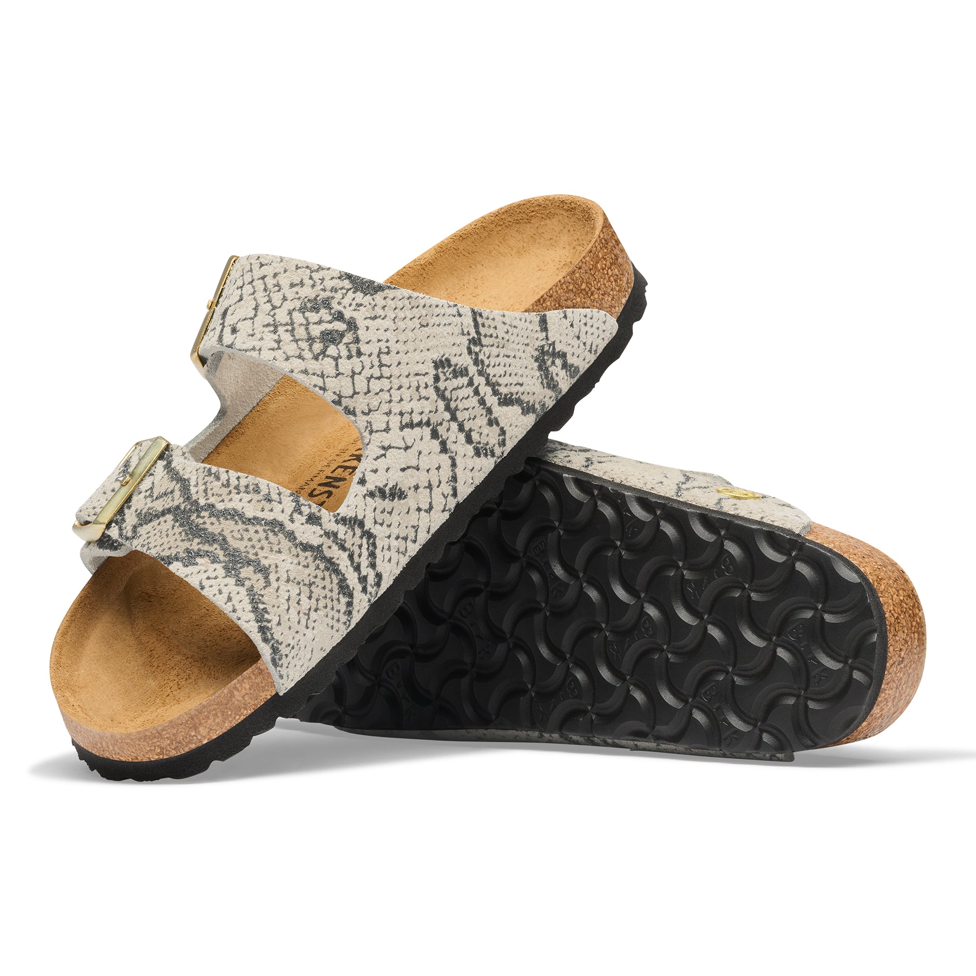 Birkenstock Arizona snake oyster suede