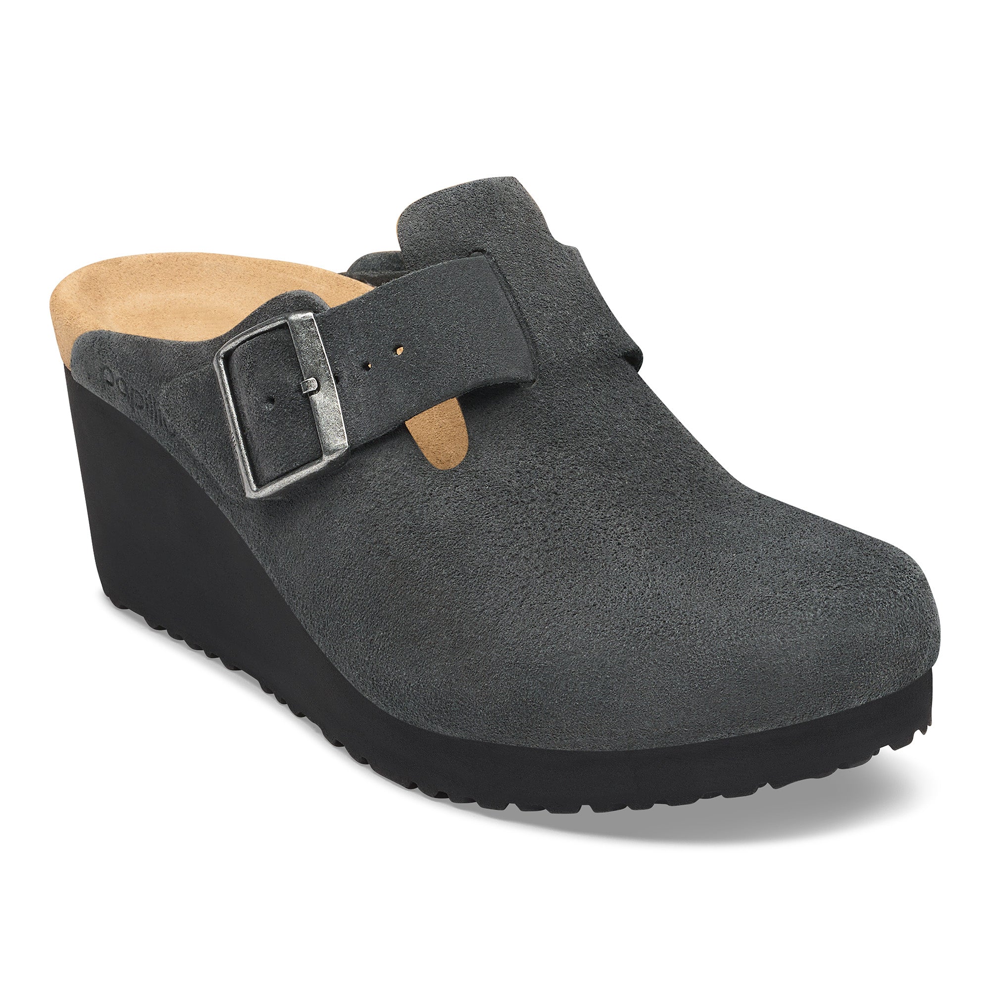 Papillio Fanny charcoal suede/black sole by Birkenstock