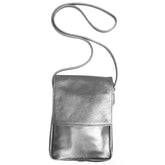 SVEN Style No. 109 Crossbody/Shoulder Bag metallic pewter leather