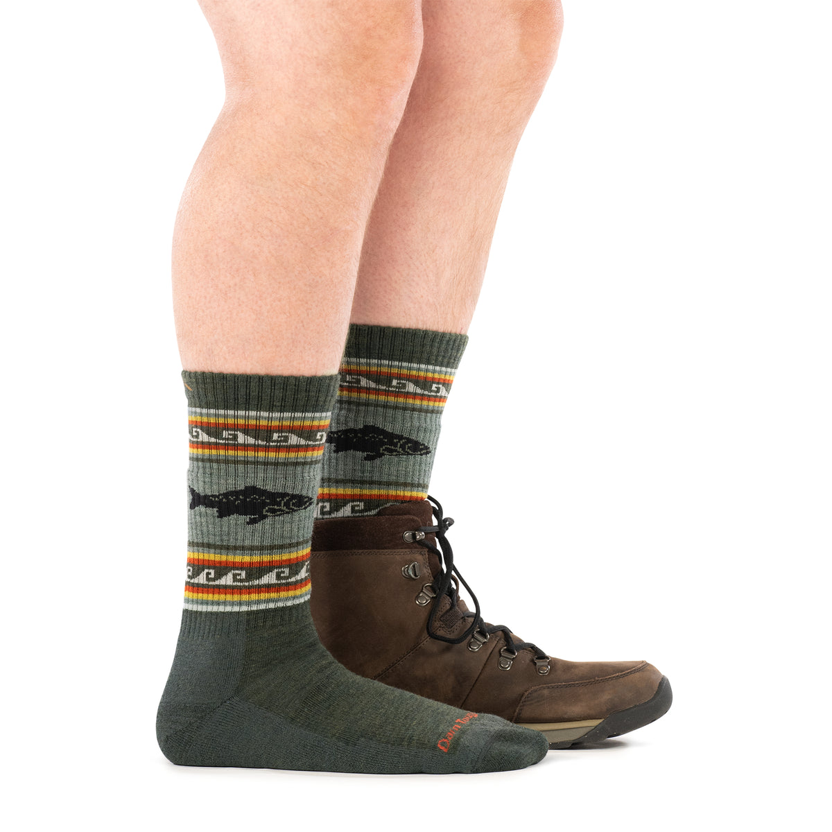 Darn Tough Men's Hiker VanGrizzle Boot Midweight with Cushion trout river