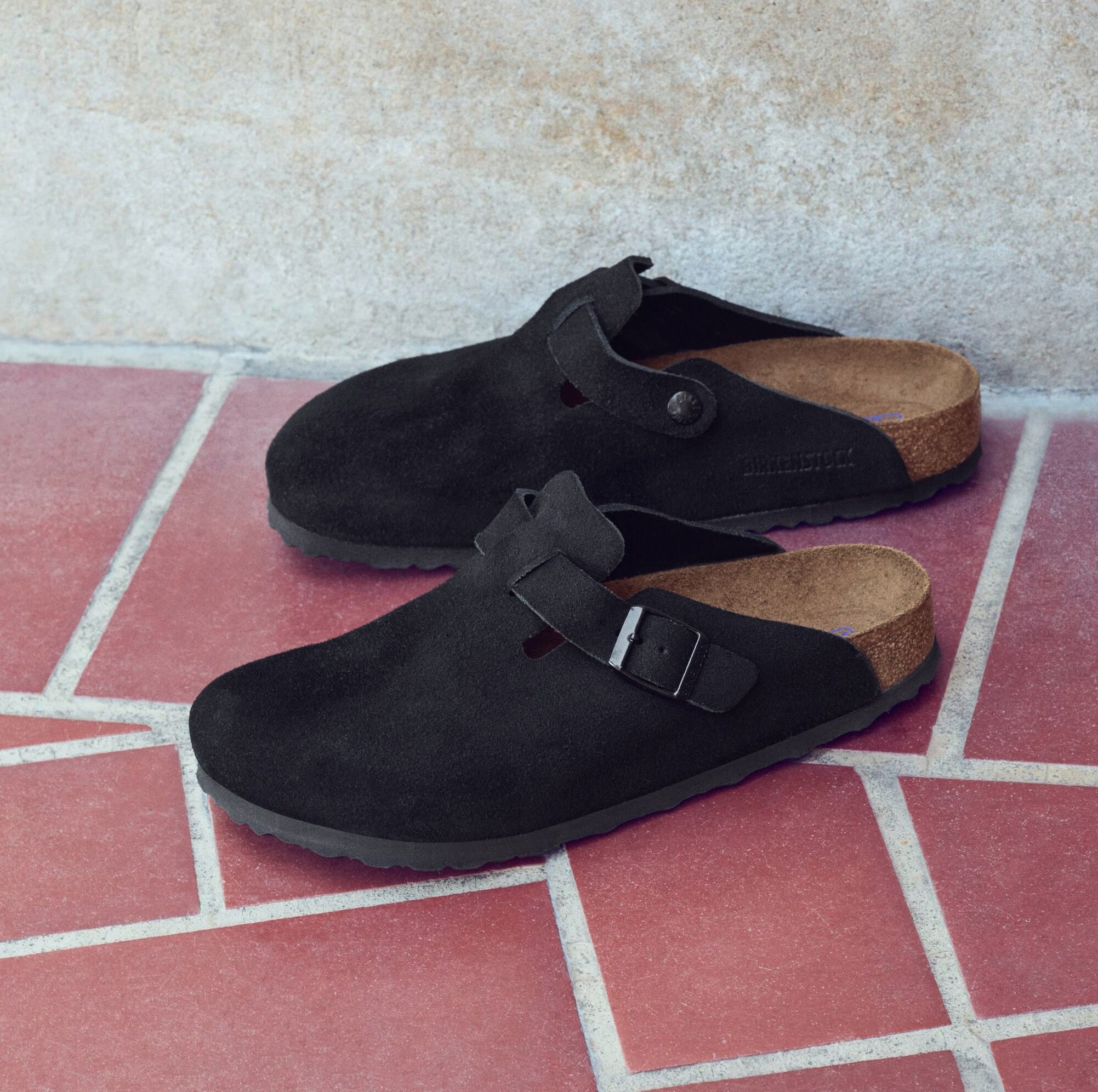 Birkenstock Boston Soft Footbed black suede