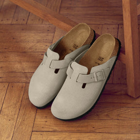 Birkenstock Limited Edition Boston corduroy stone coin suede