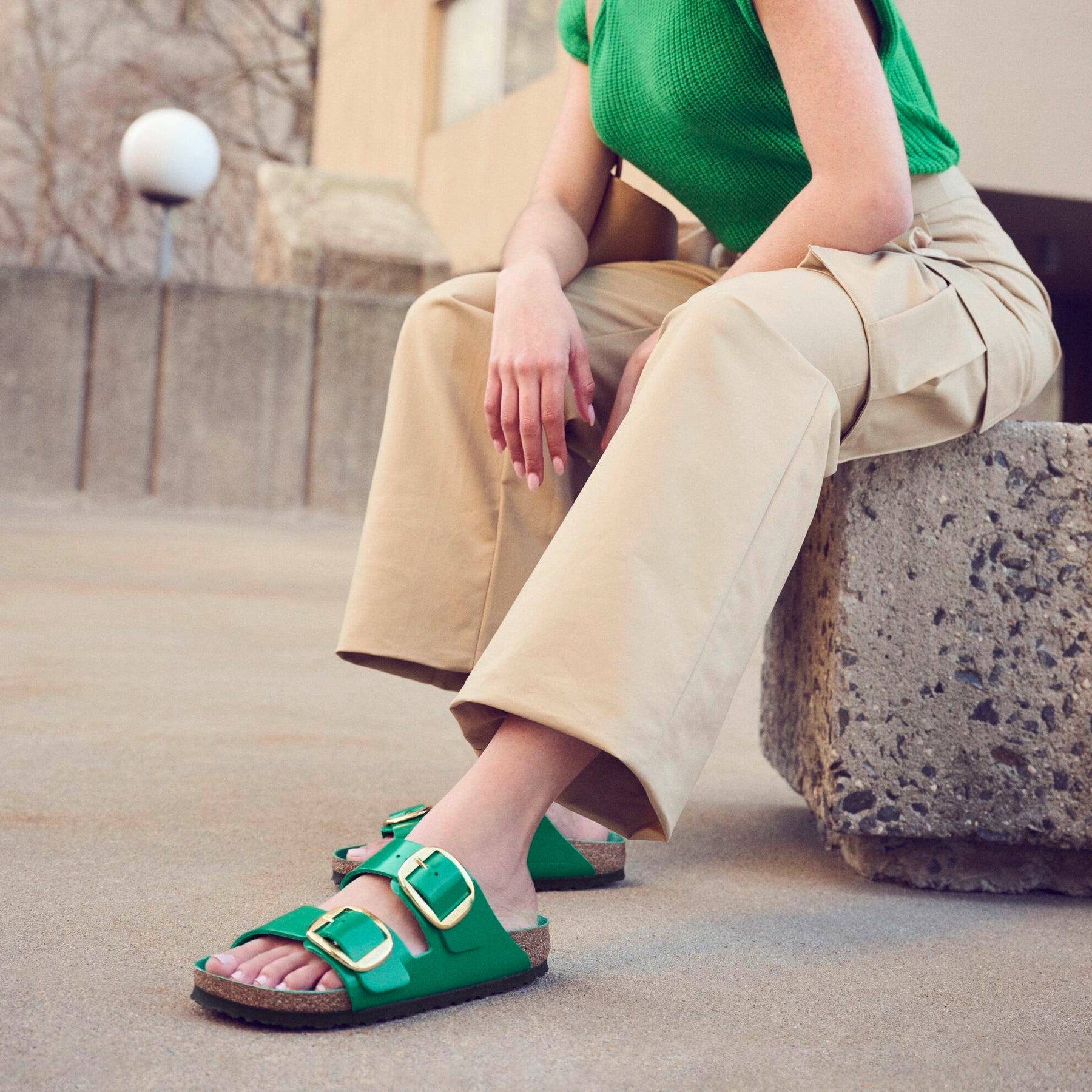 Birkenstock Limited Edition Arizona Big Buckle high shine digital green leather