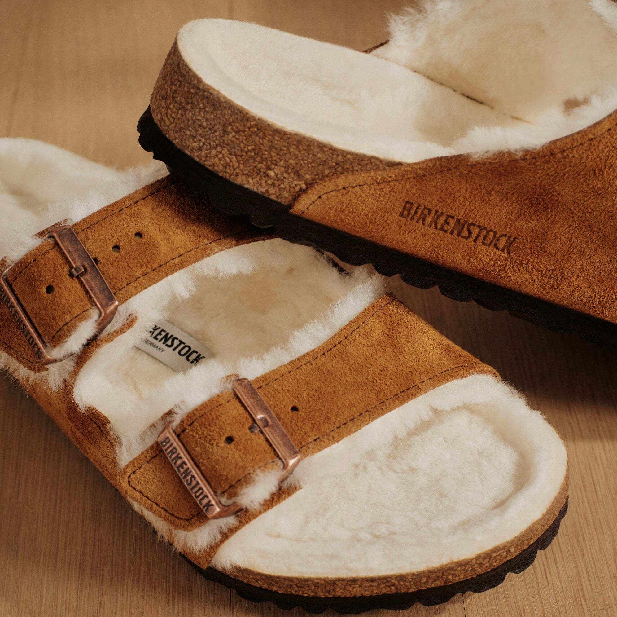 Birkenstock Arizona Shearling mink suede/natural shearling