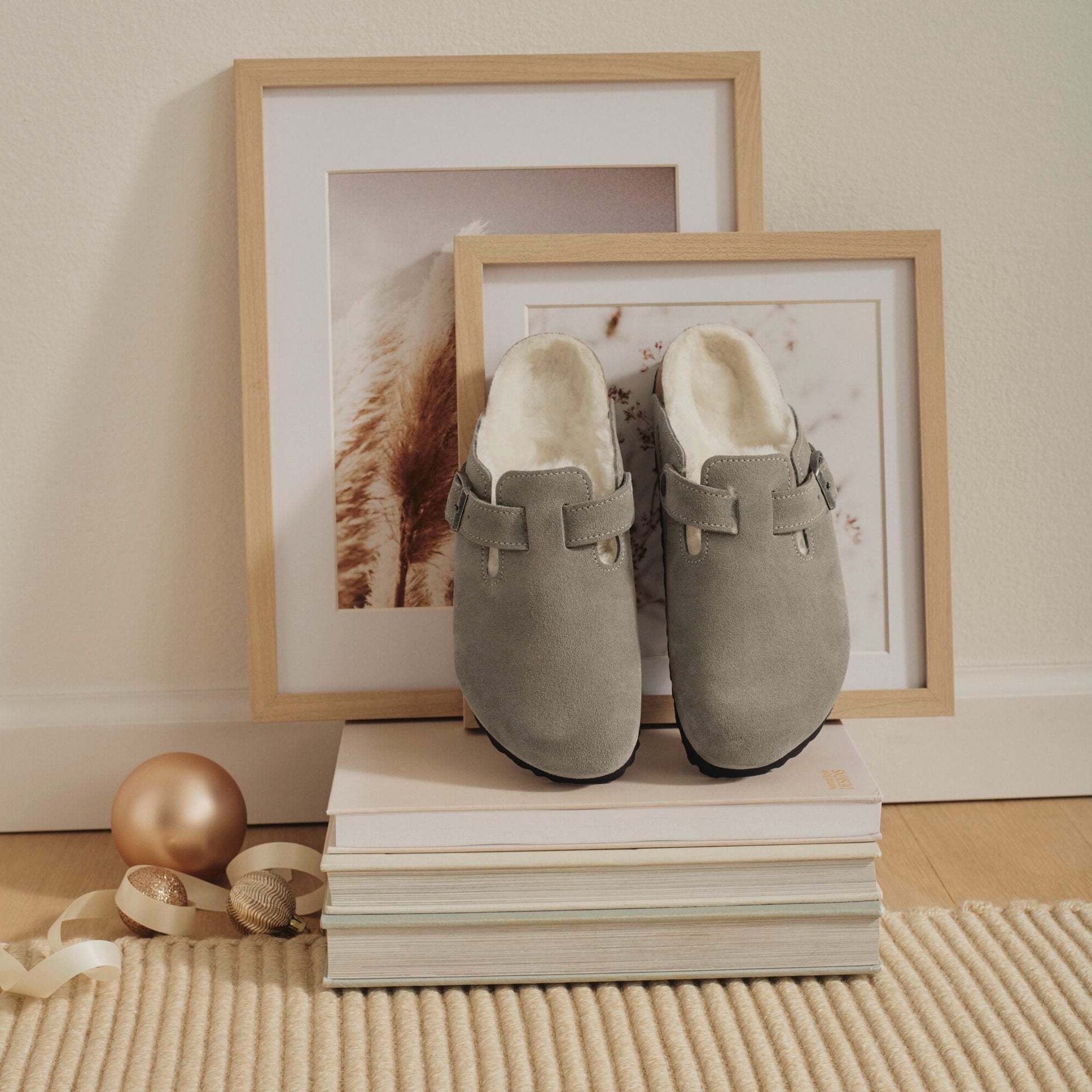 Stone Coin Furry Birkenstocks Grey BIRKENSTOCK Arizona Shearling