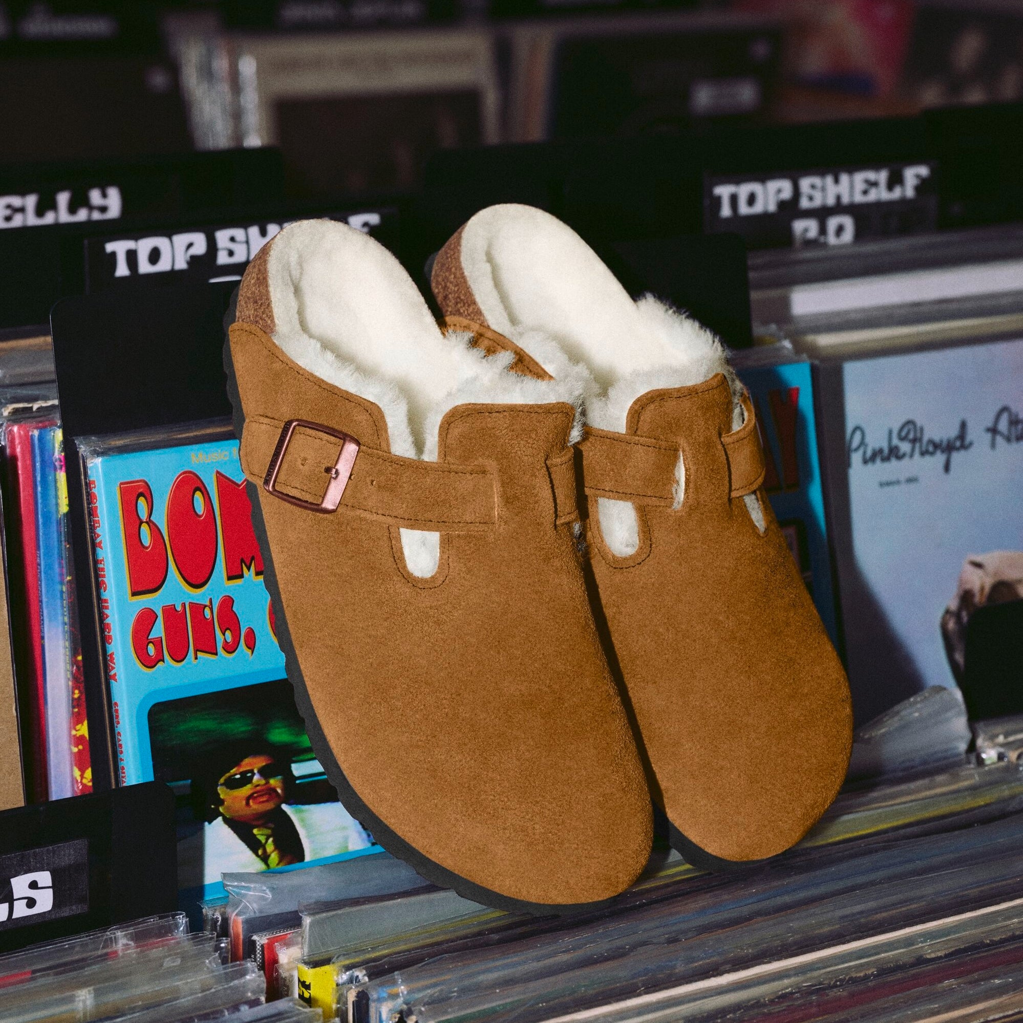 Birkenstock Boston Shearling mink suede/natural shearling