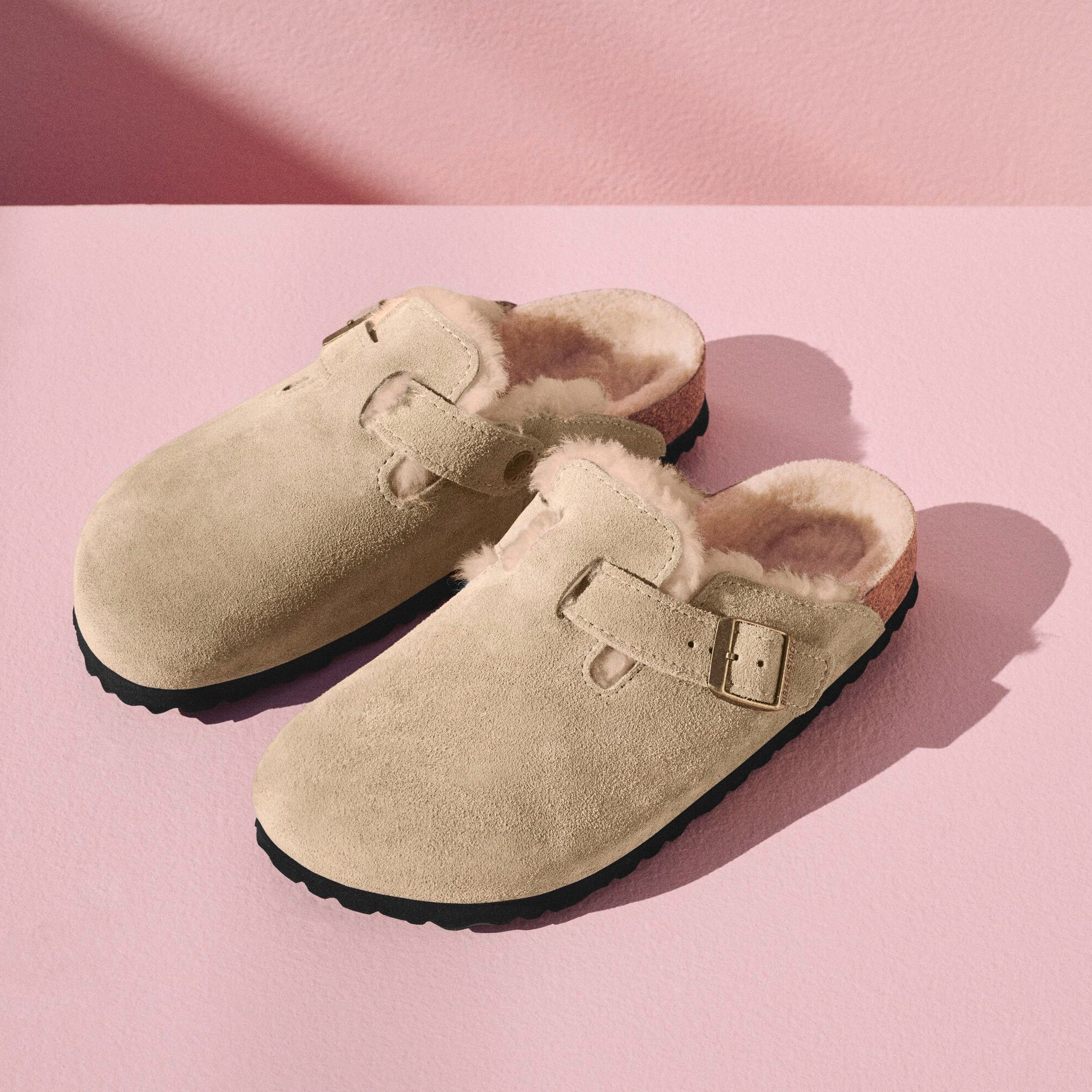 Birkenstock Boston Shearling taupe suede/shearling