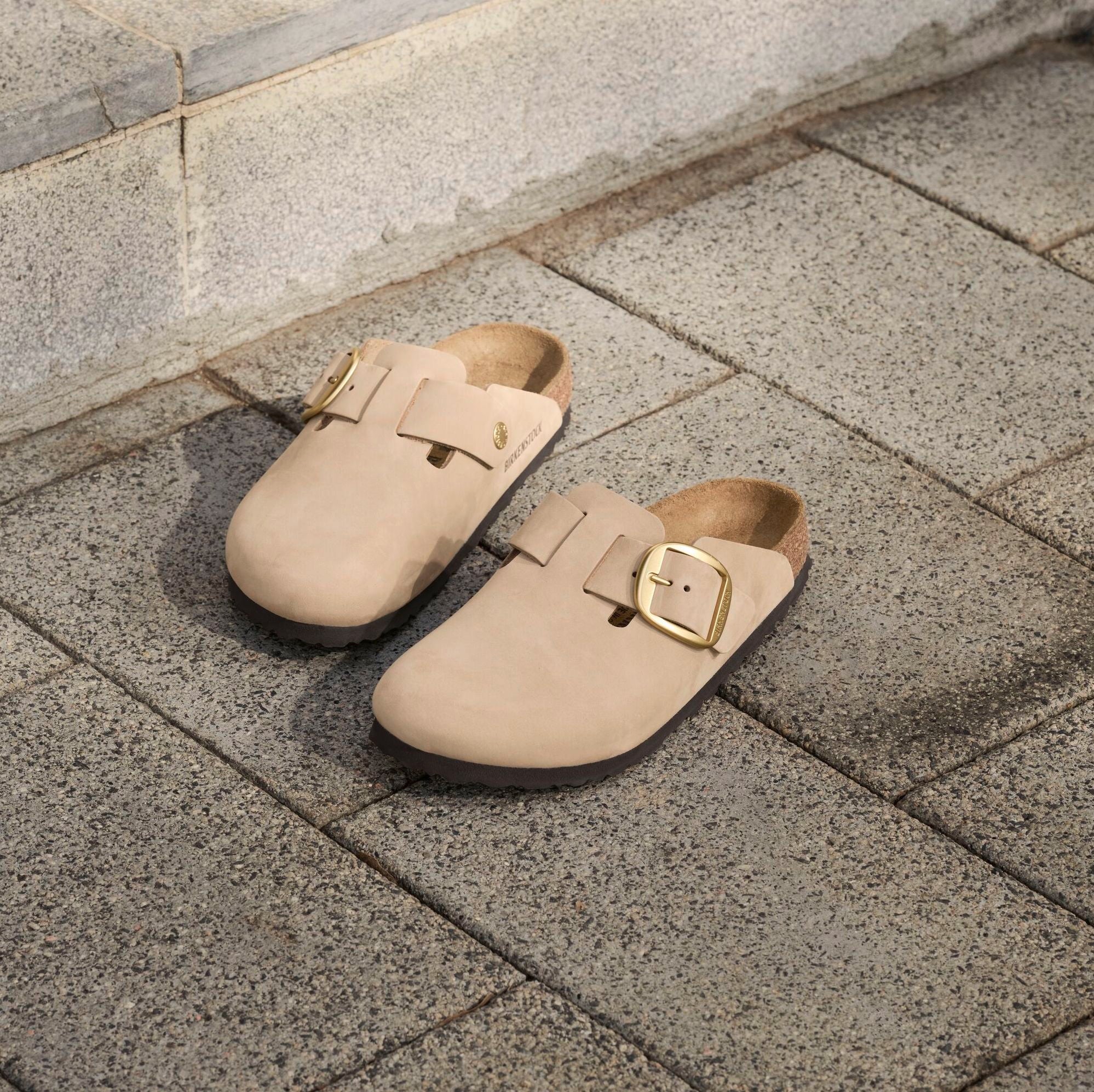 Birkenstock Boston Big Buckle sandcastle nubuck Birkenstock Boston Big Buckle sandcastle nubuck