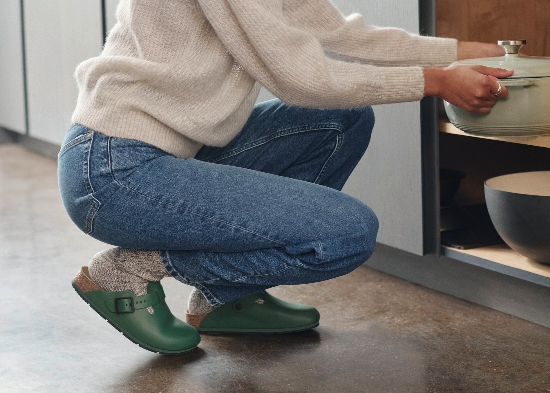 Birkenstock Professional Boston Pro thyme leather