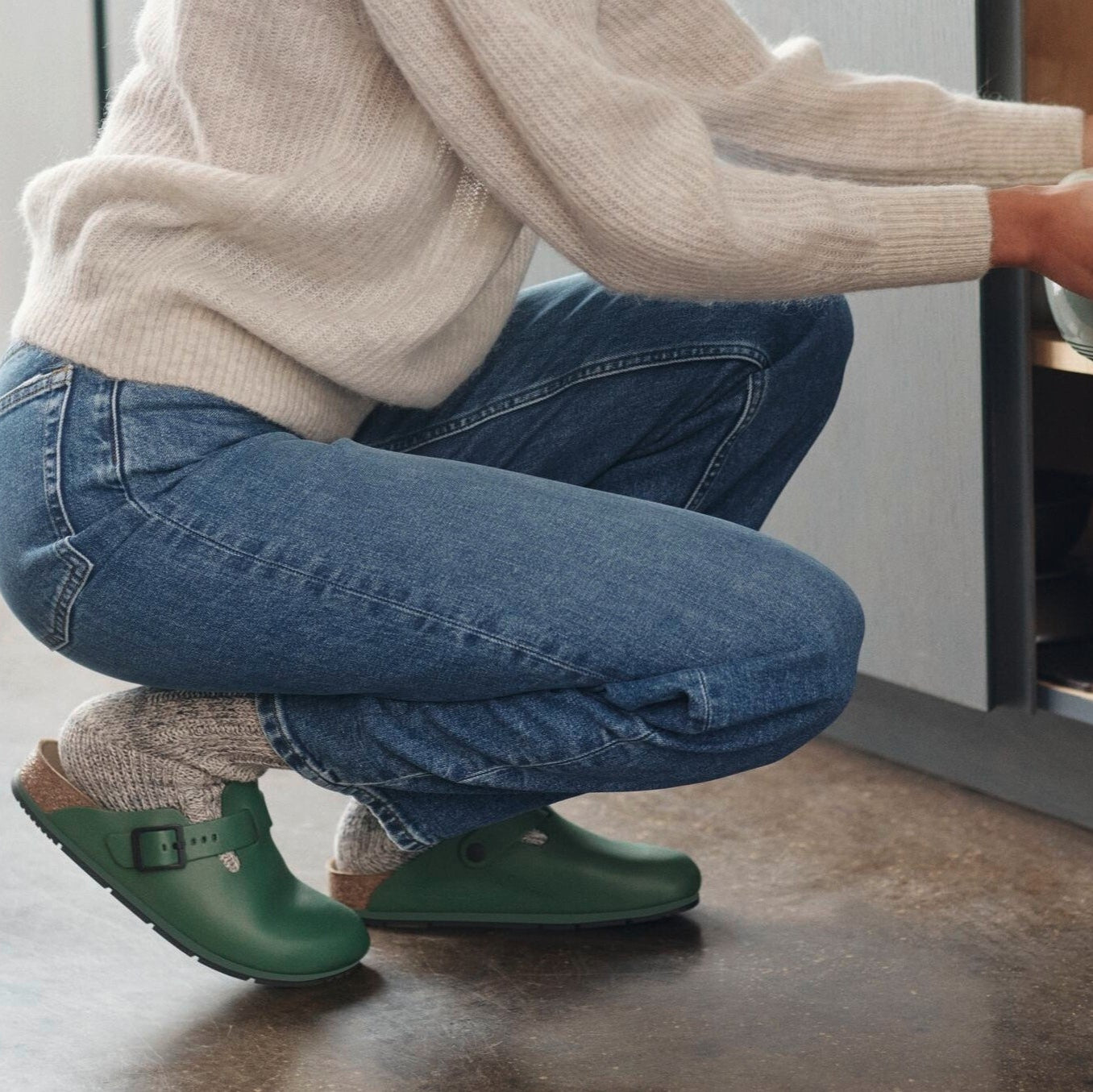 Birkenstock Professional Boston Pro thyme leather