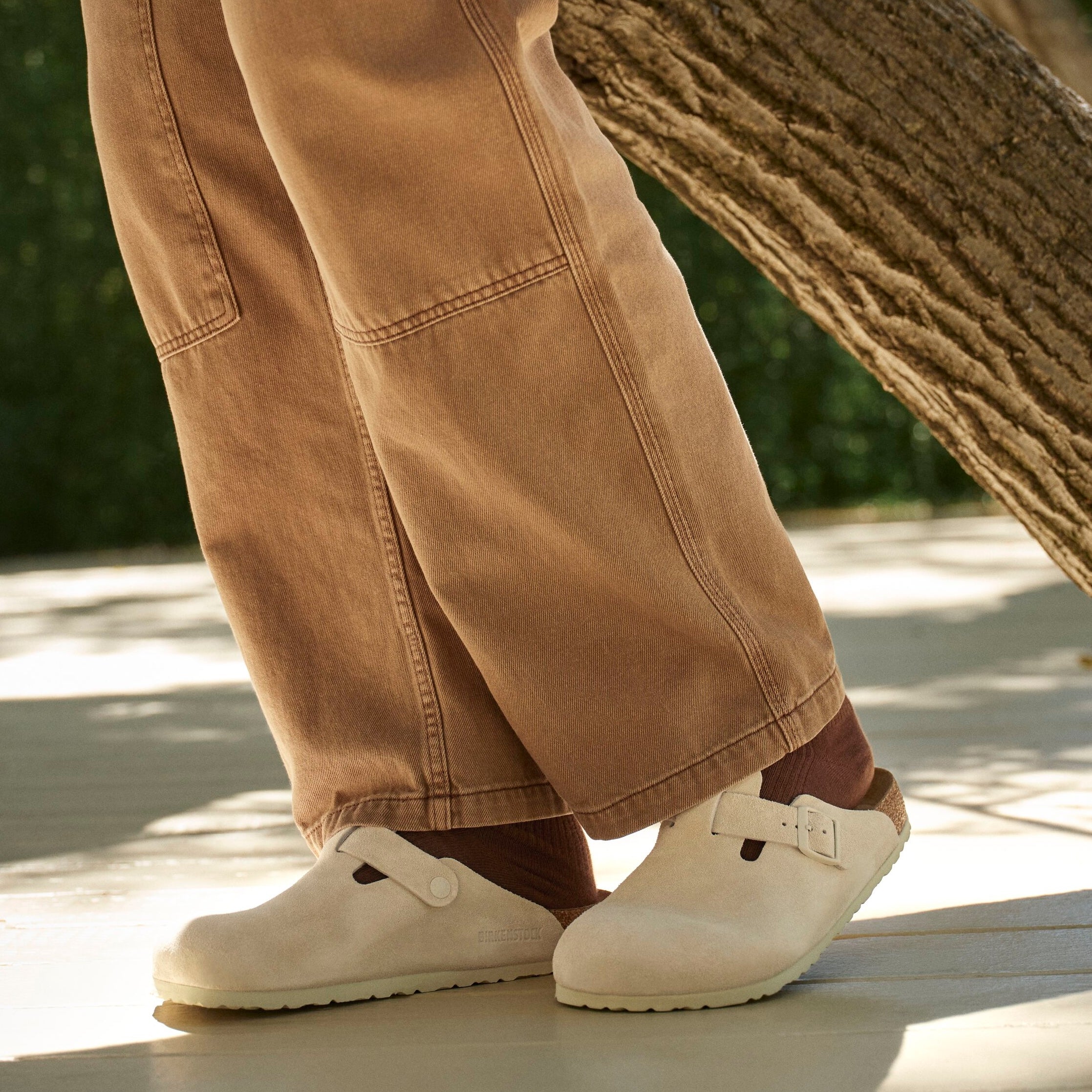 Birkenstock Boston faded khaki suede