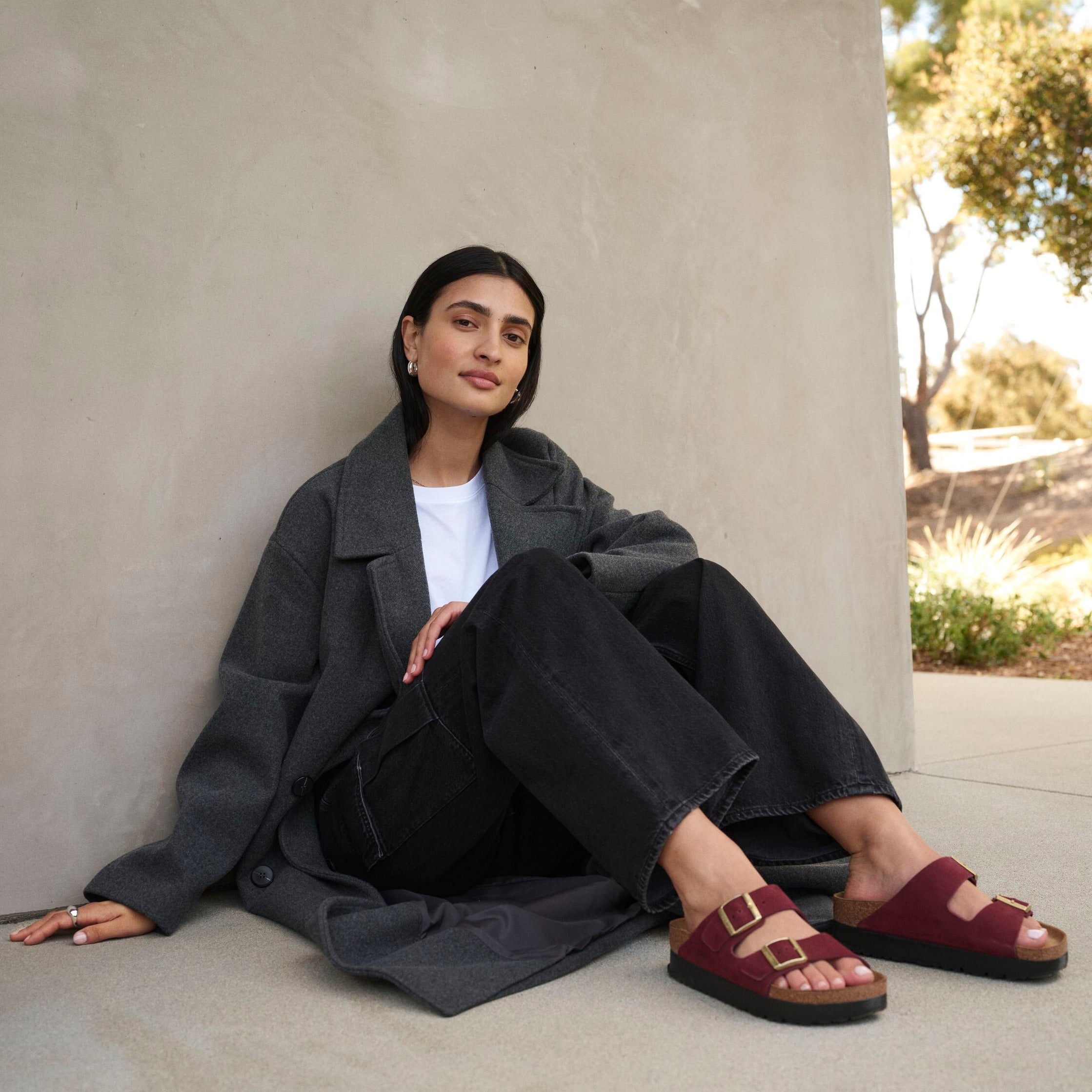 Papillio Arizona Platform zinfandel nubuck by Birkenstock