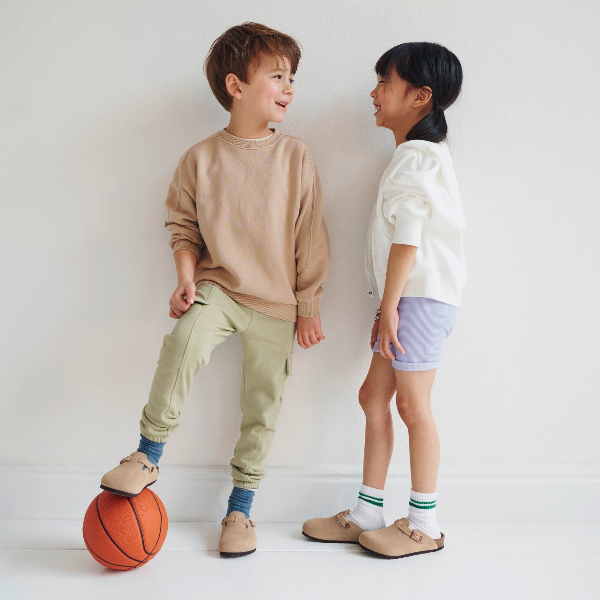 Birkenstock Kids Boston taupe suede