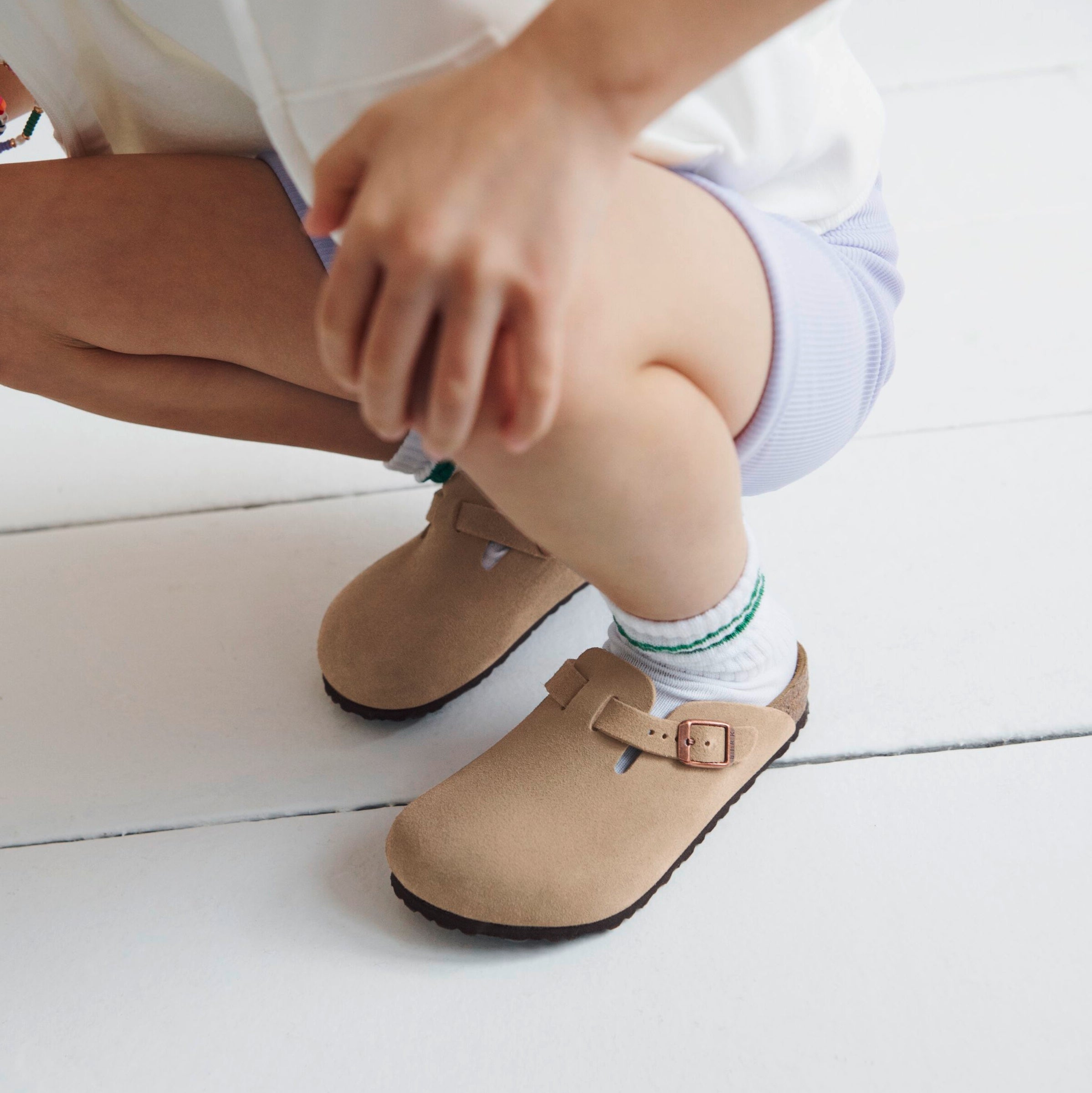 Birkenstock Kids Boston taupe suede