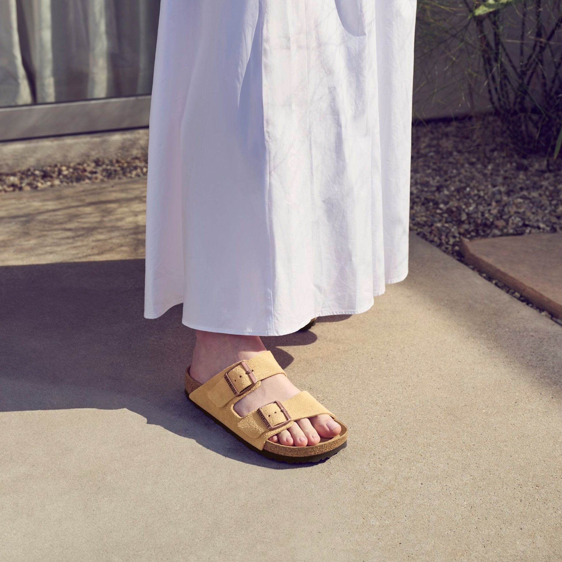 Birkenstock Arizona latte cream suede