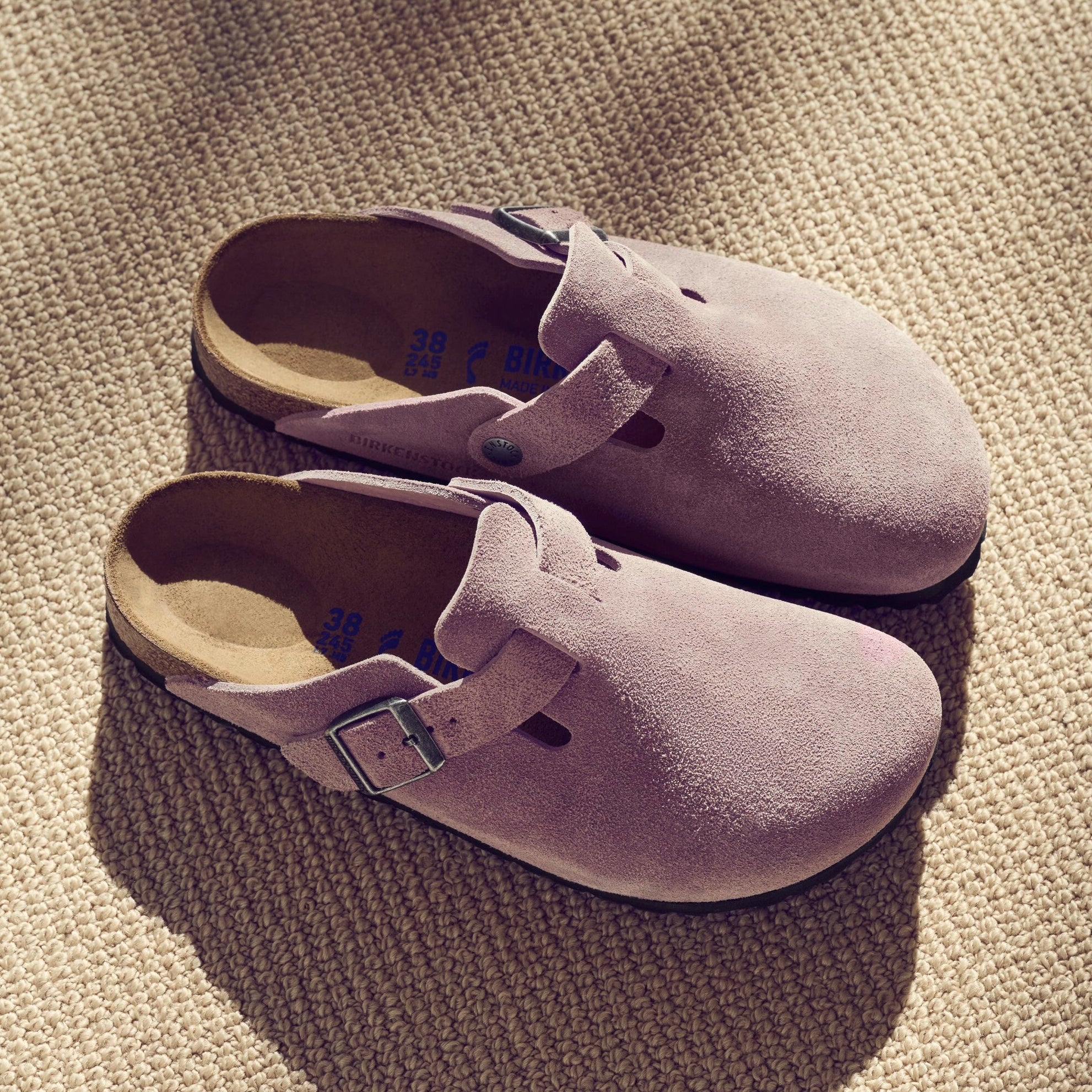 Birkenstock Boston Soft Footbed faded purple suede