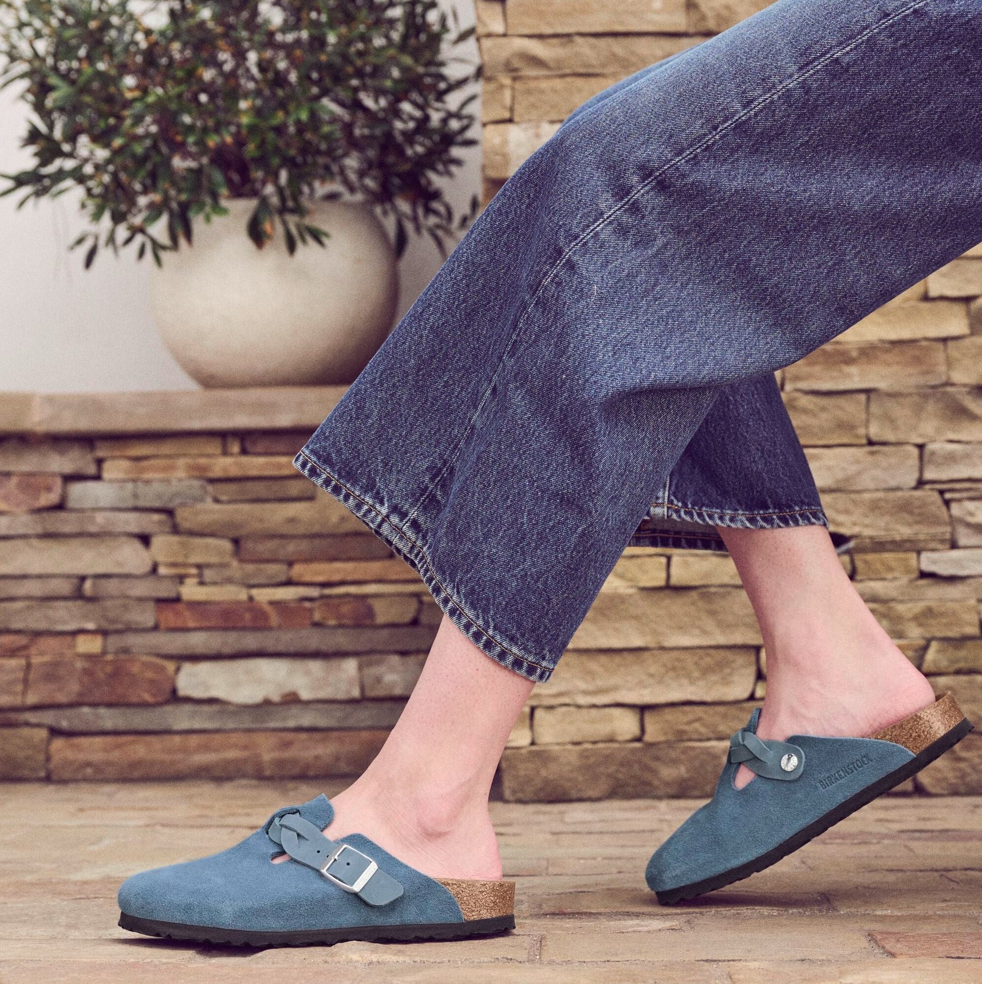 Birkenstock Limited Edition Boston Braid elemental blue suede