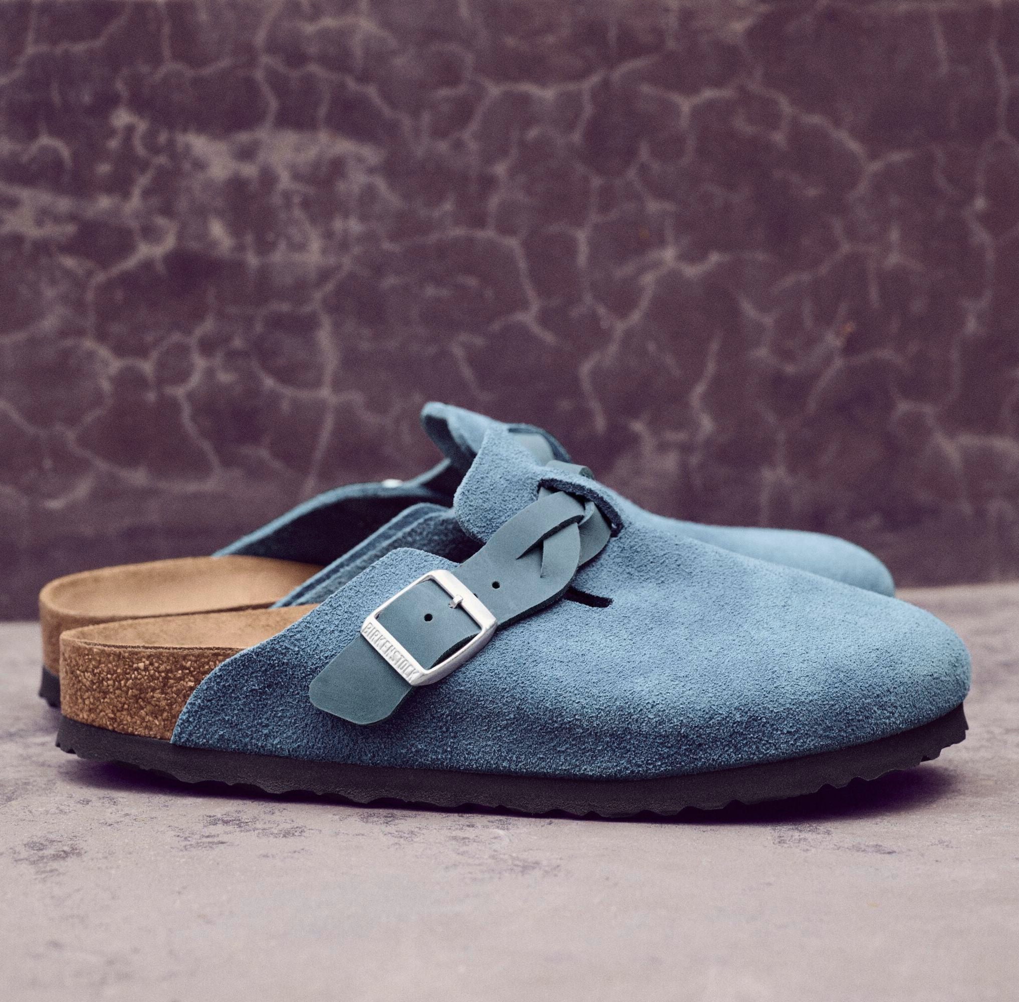 Birkenstock Boston Braid elemental blue suede