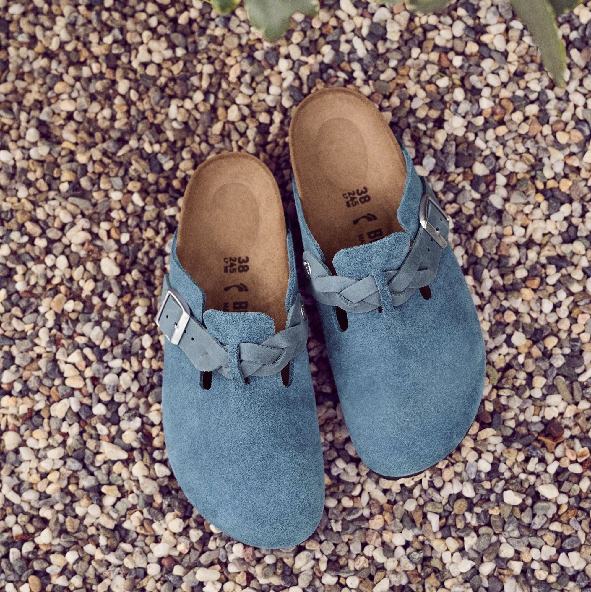 Birkenstock Boston Braid elemental blue suede