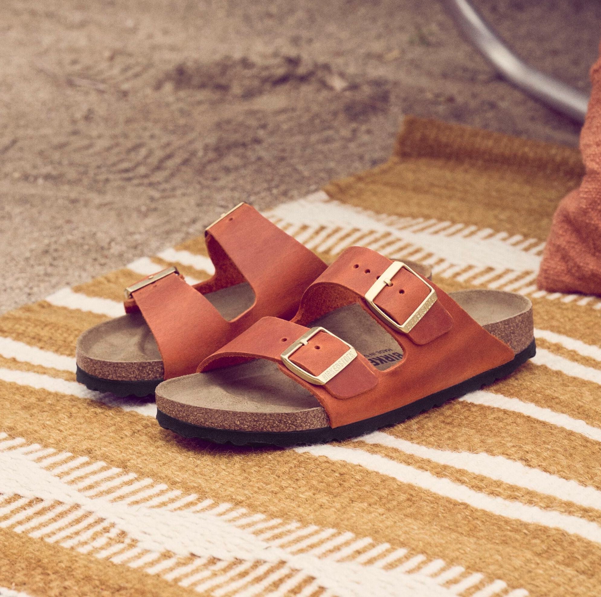 Birkenstock Arizona burnt orange oiled leather