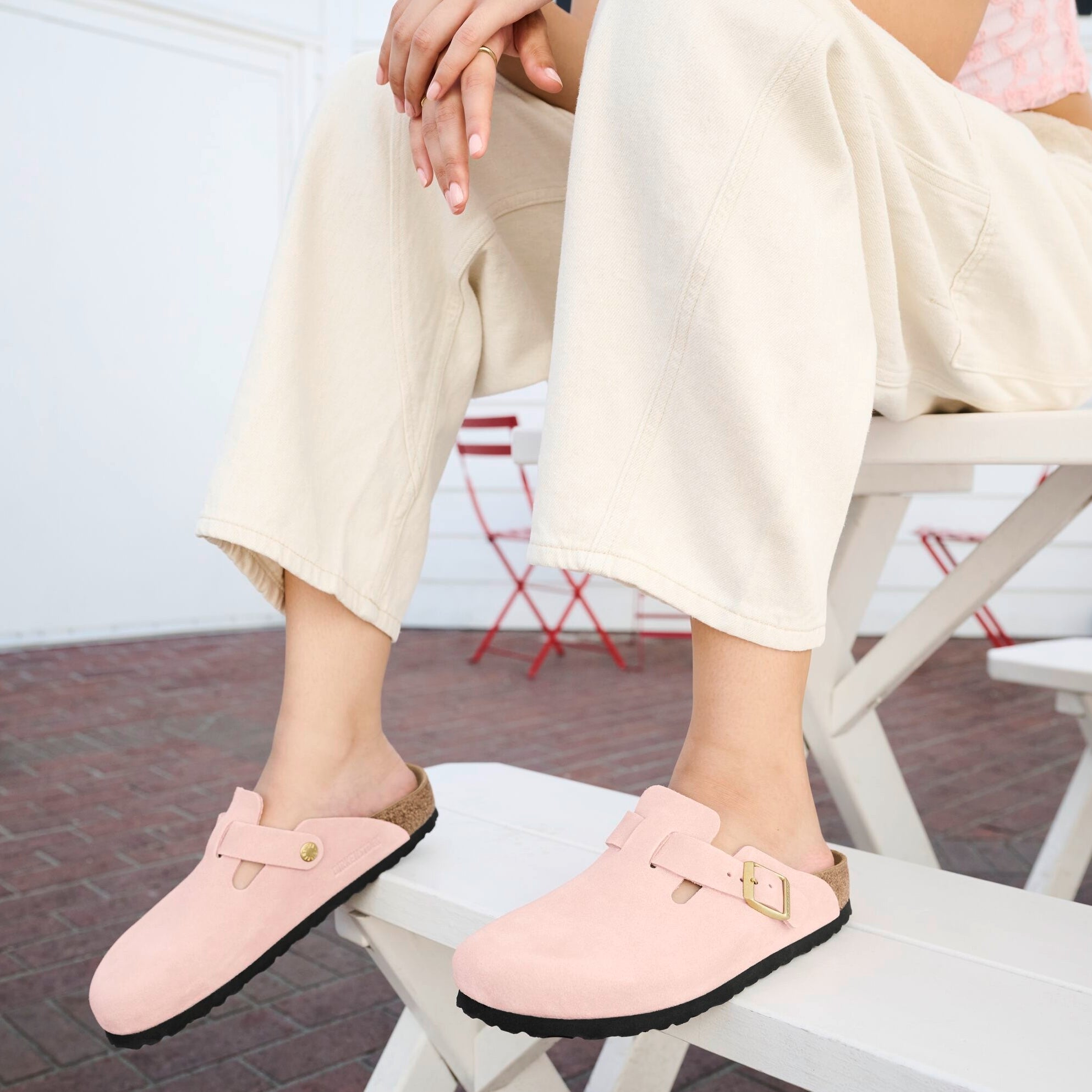 Birkenstock Boston light rose suede