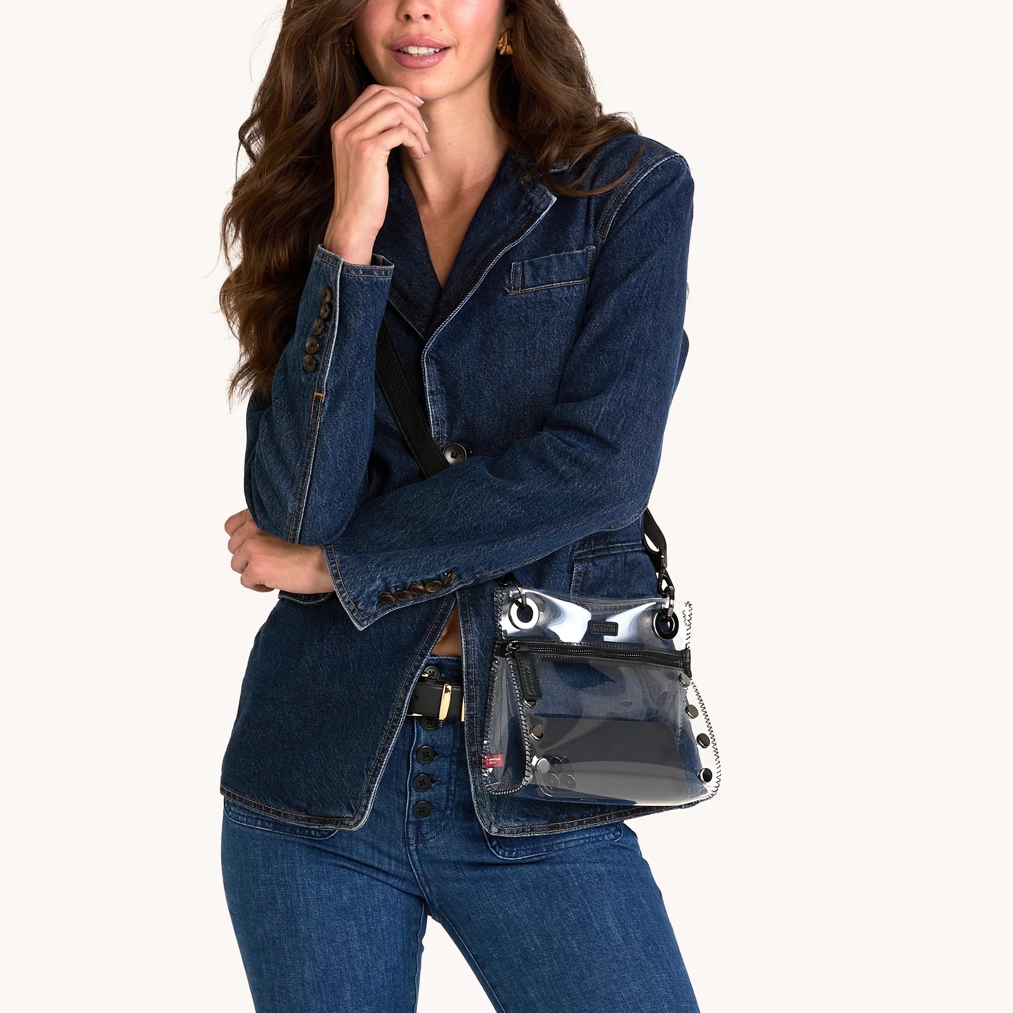 Hammitt Tony Sml Clear Crossbody black/gunmetal