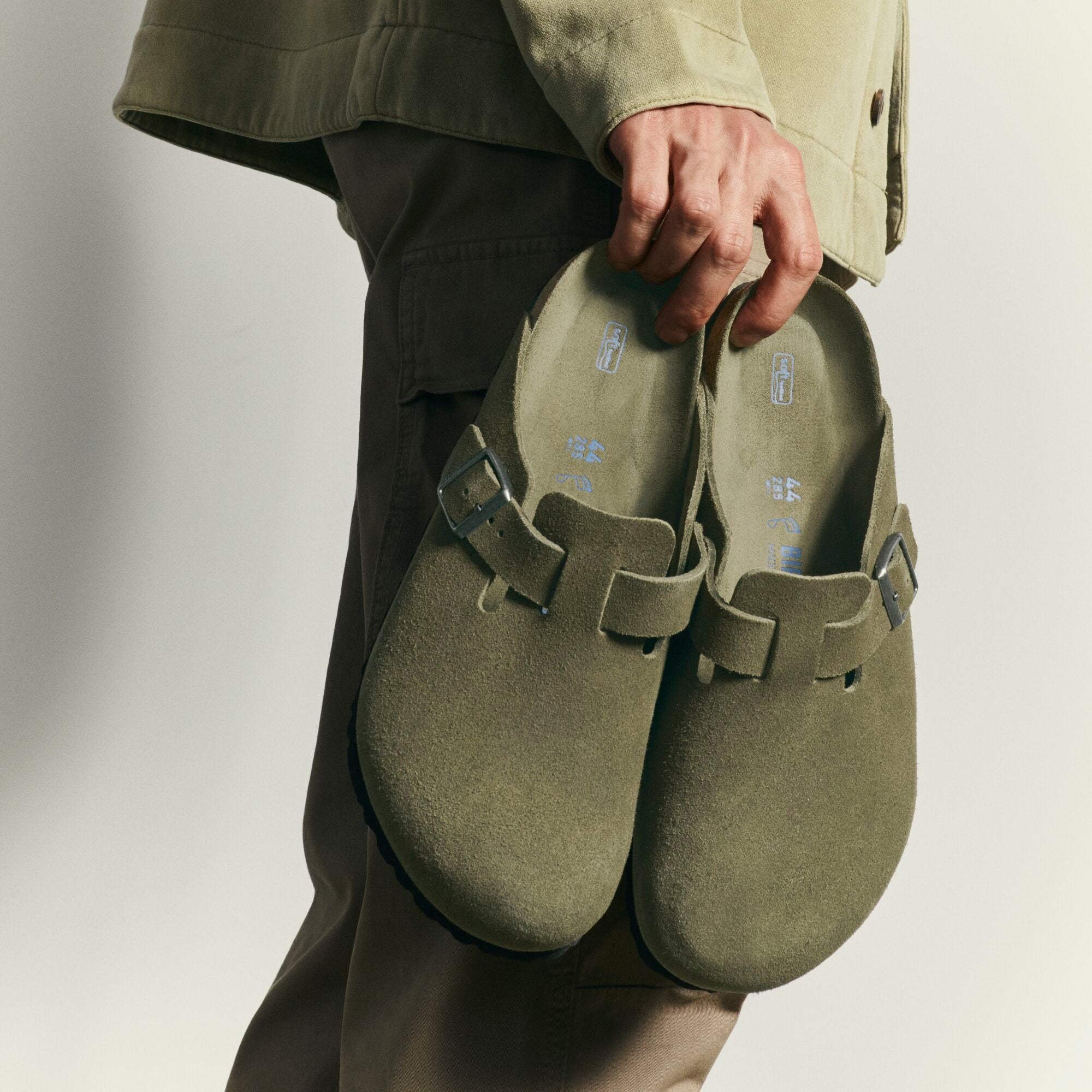 Birkenstock Boston Soft Footbed thyme suede tonal