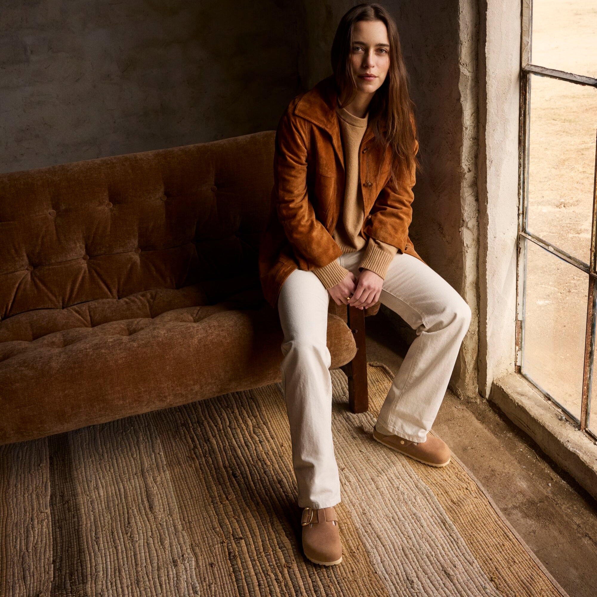 Birkenstock Boston Big Buckle cognac oiled leather