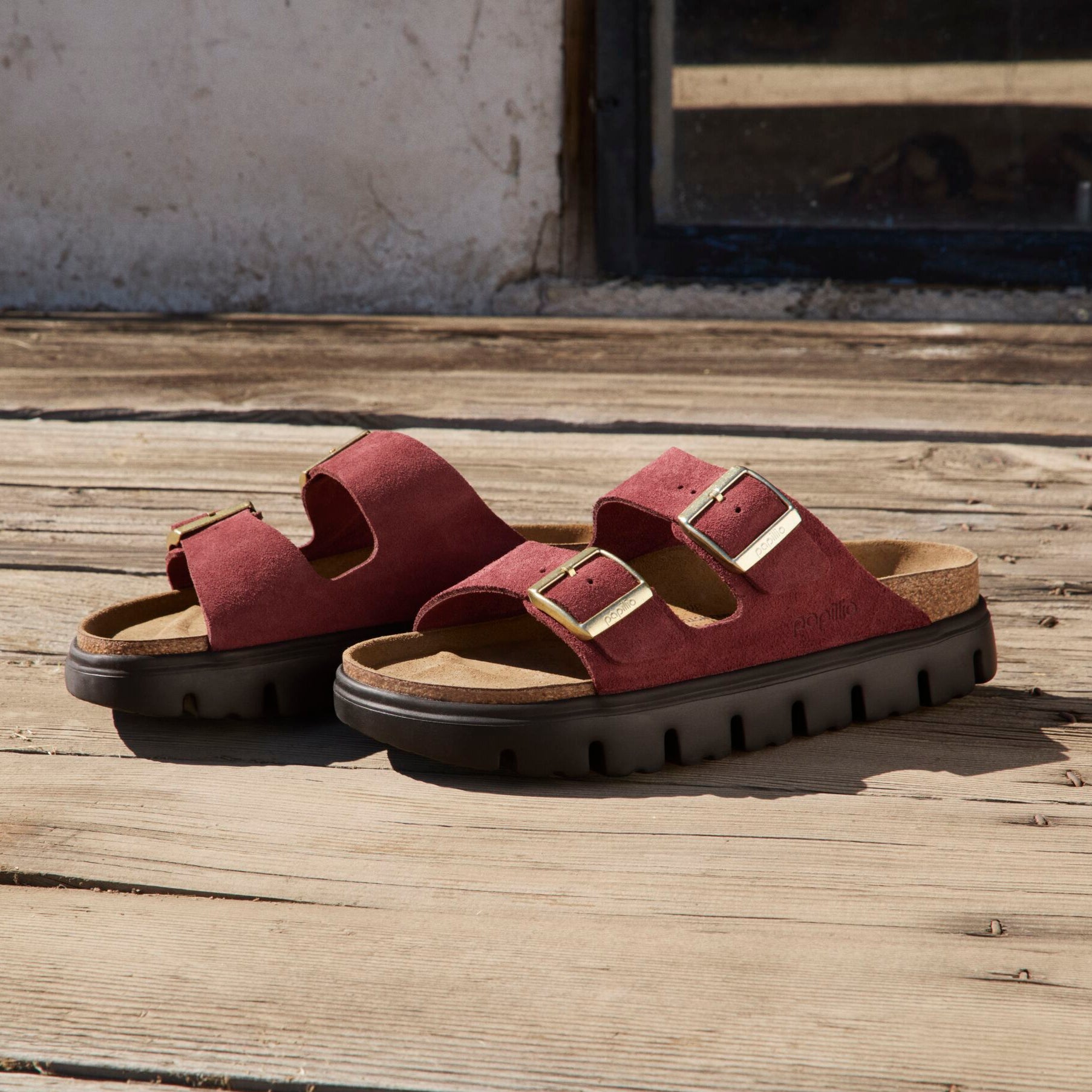 Papillio Arizona Chunky zinfandel suede by Birkenstock