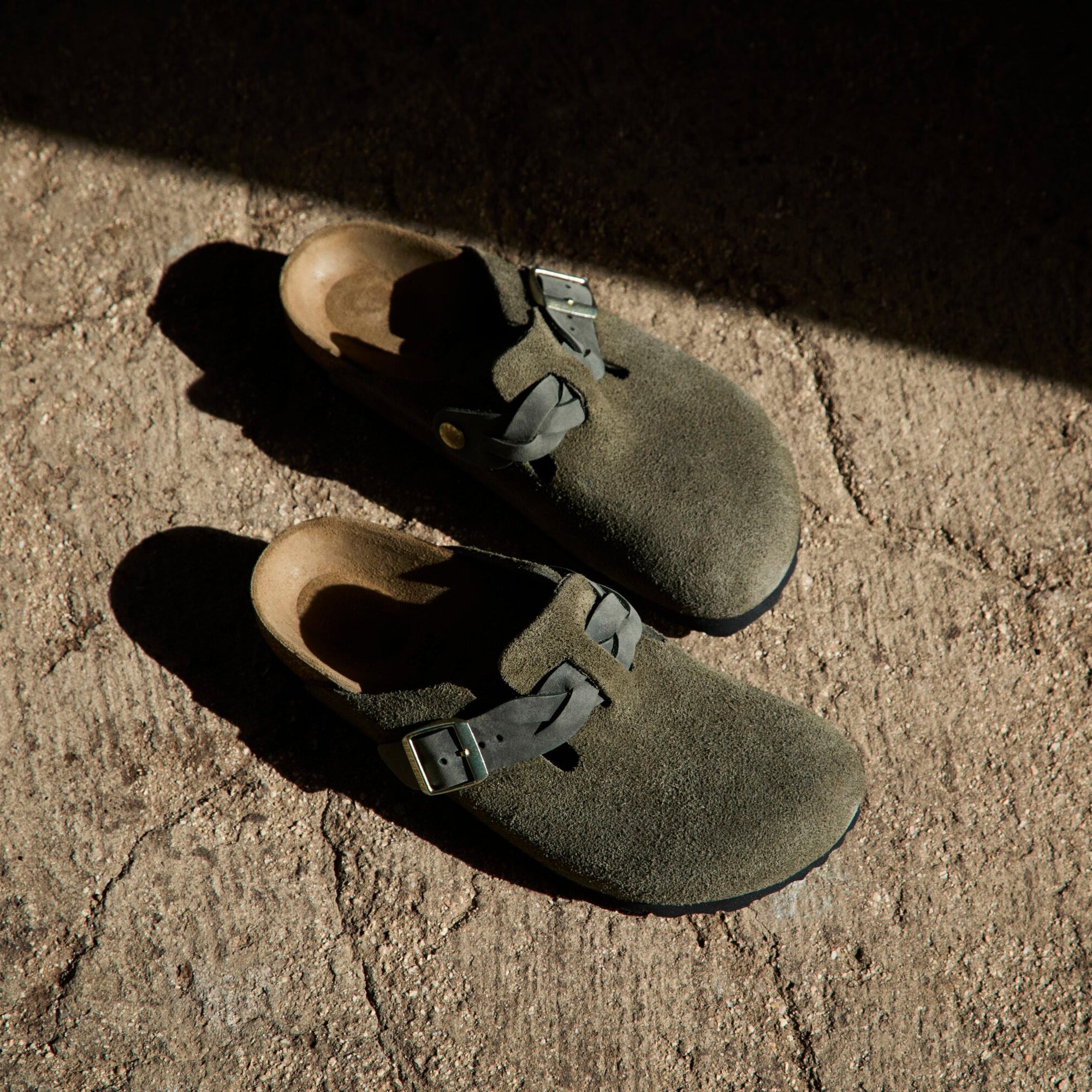 Birkenstock Boston Braid thyme suede