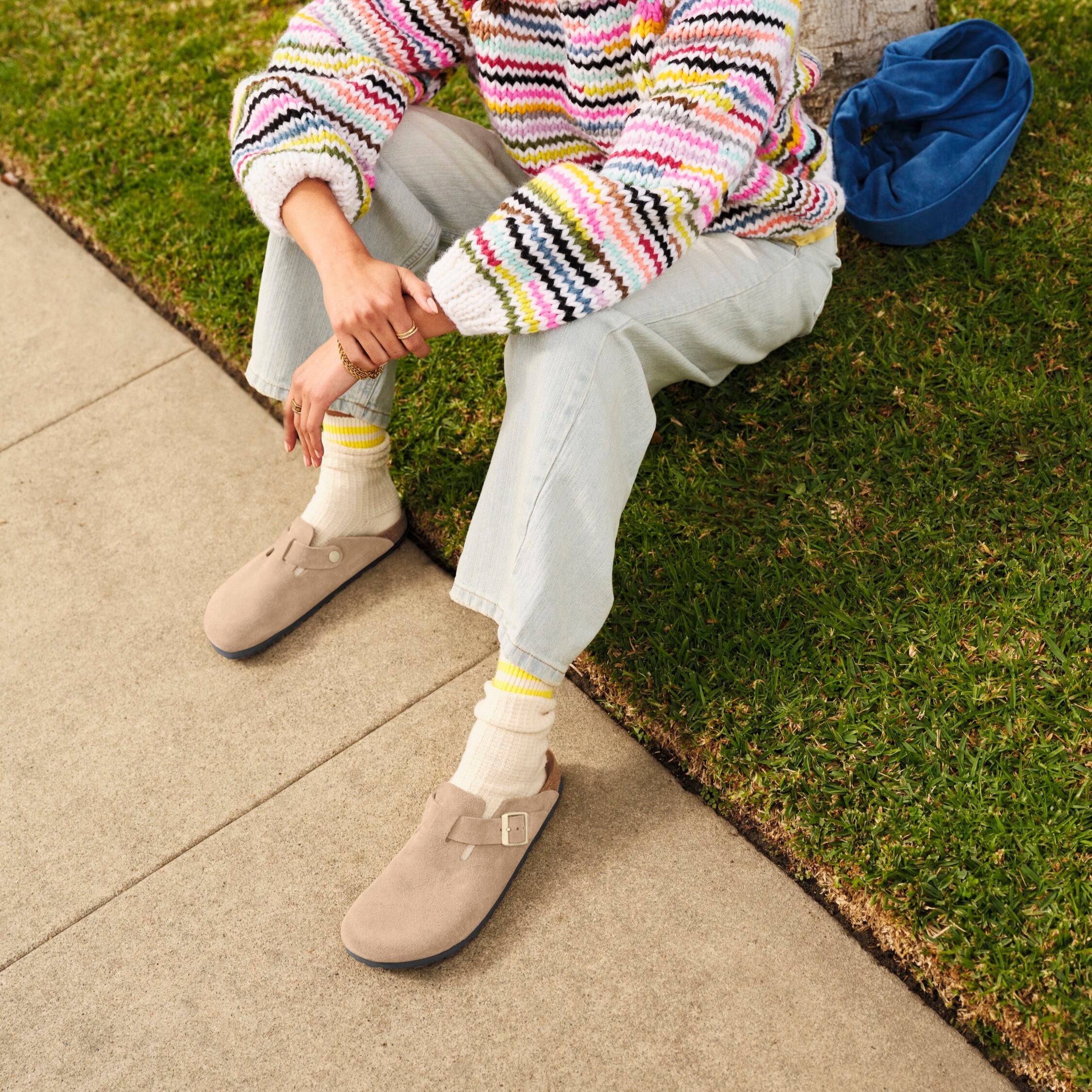 Birkenstock Boston sandcastle suede