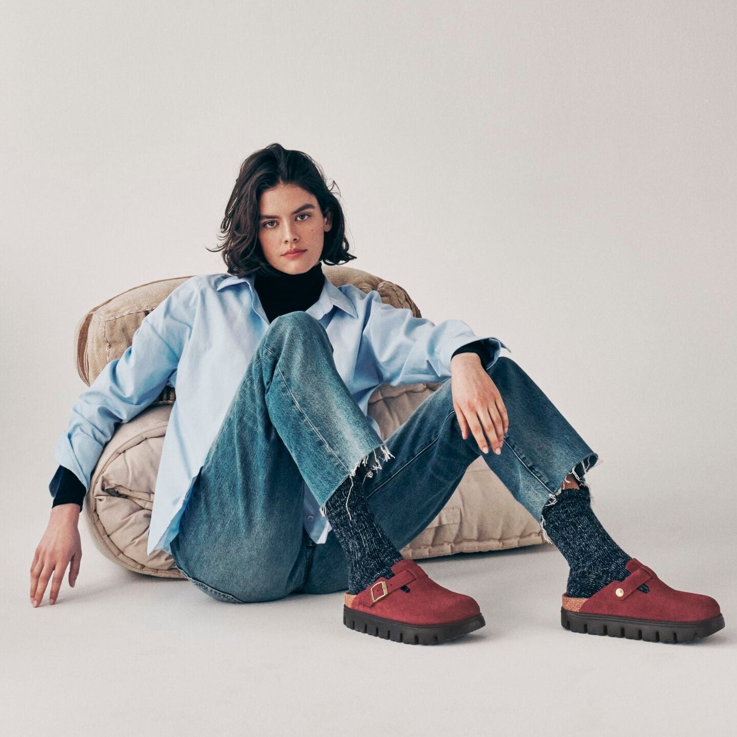 Papillio Boston Chunky zinfandel suede by Birkenstock