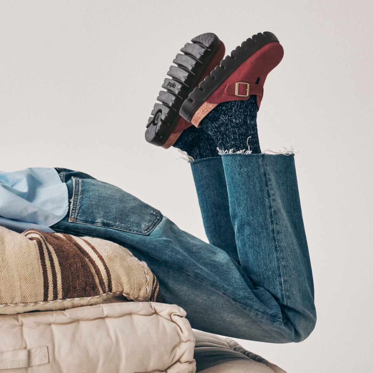Papillio Boston Chunky zinfandel suede by Birkenstock