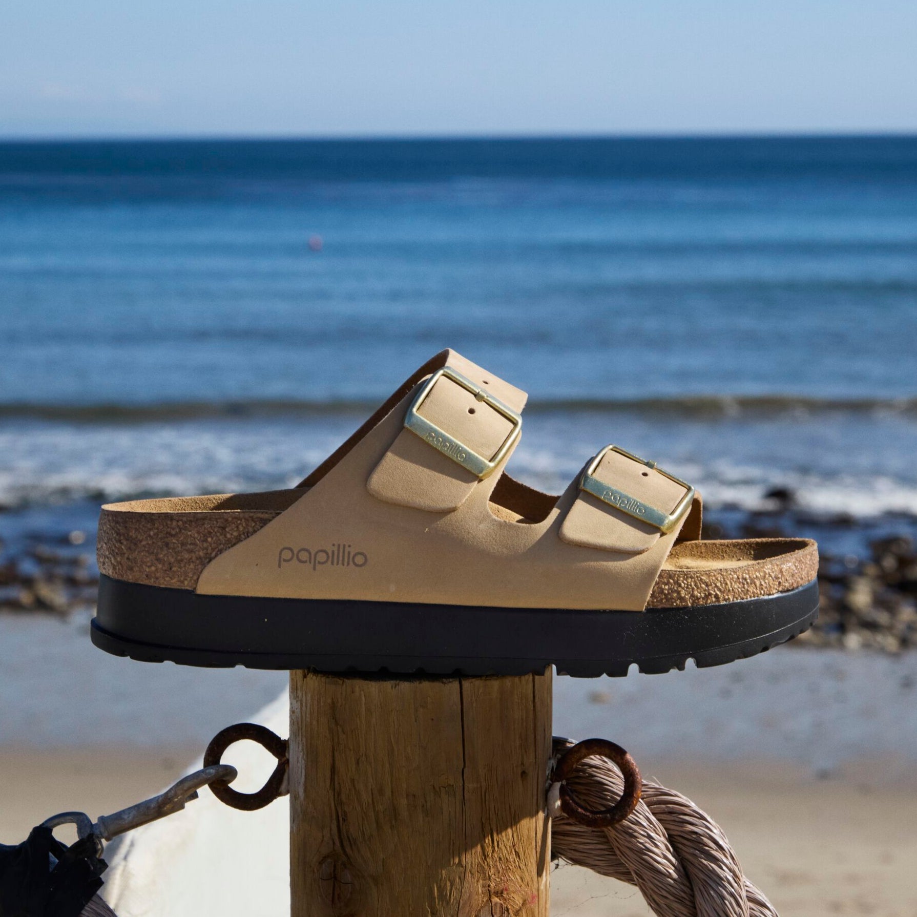 Papillio Arizona Platform sandcastle nubuck by Birkenstock