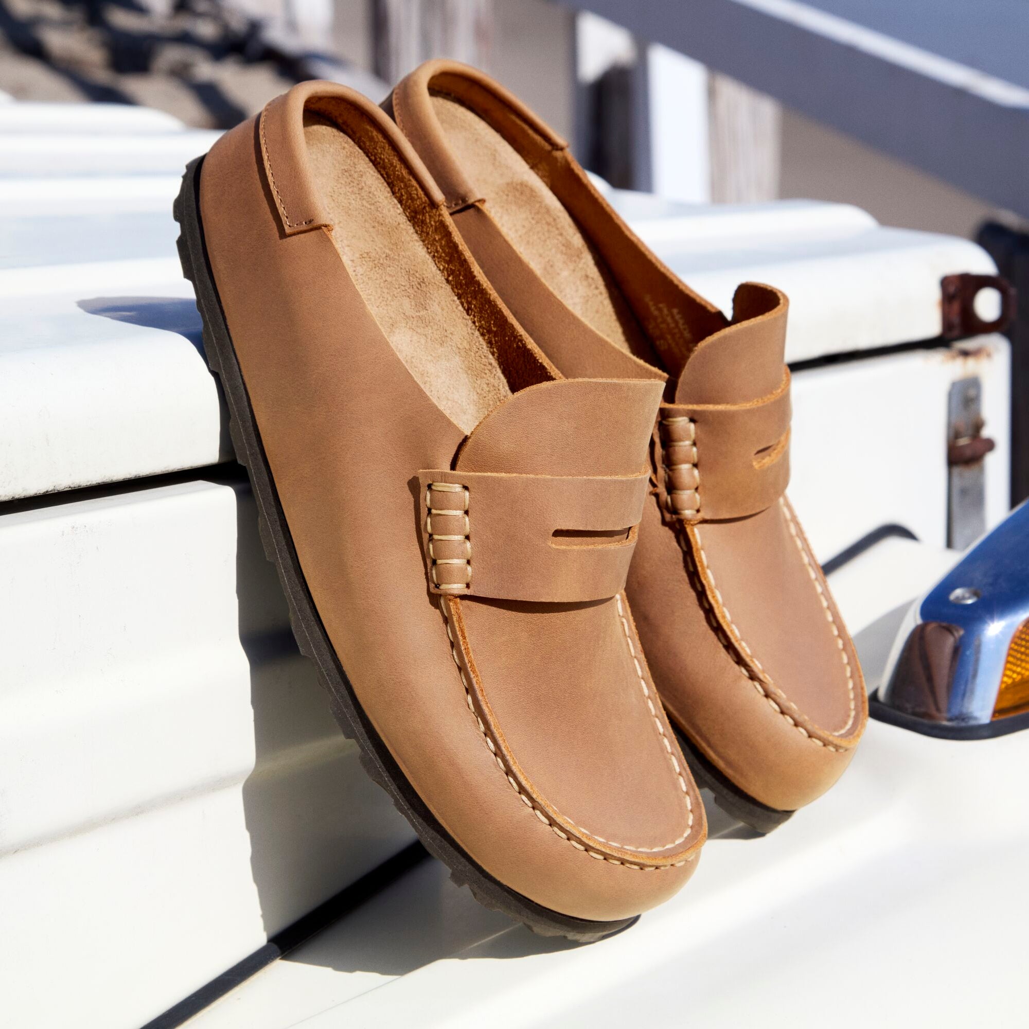 Birkenstock Naples Wrapped cognac oiled leather