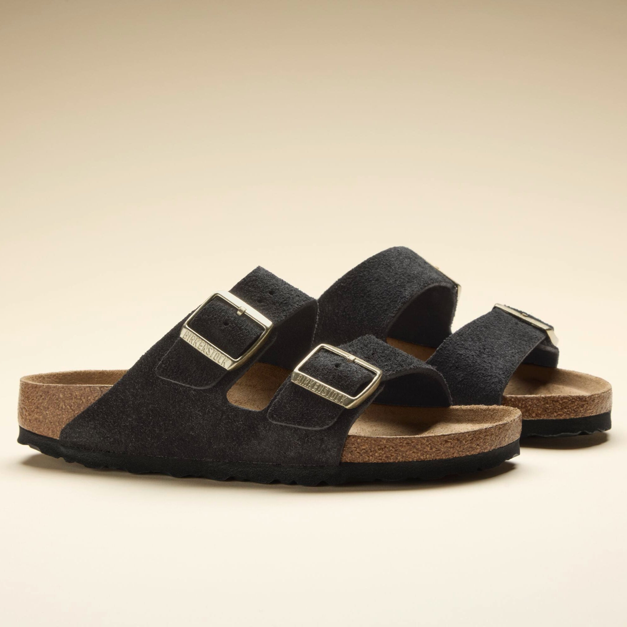Birkenstock Arizona shimmering black suede