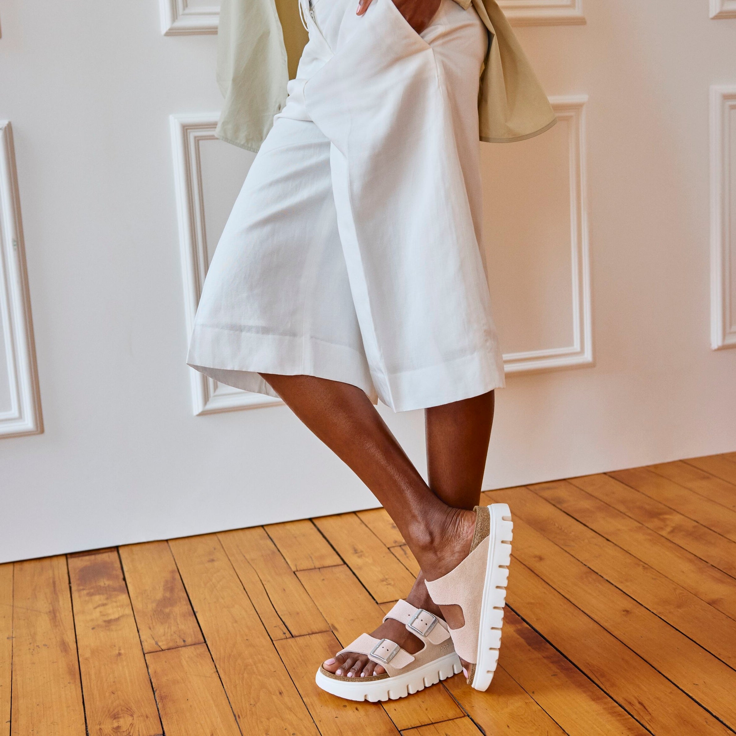 Papillio Arizona Chunky light rose suede by Birkenstock