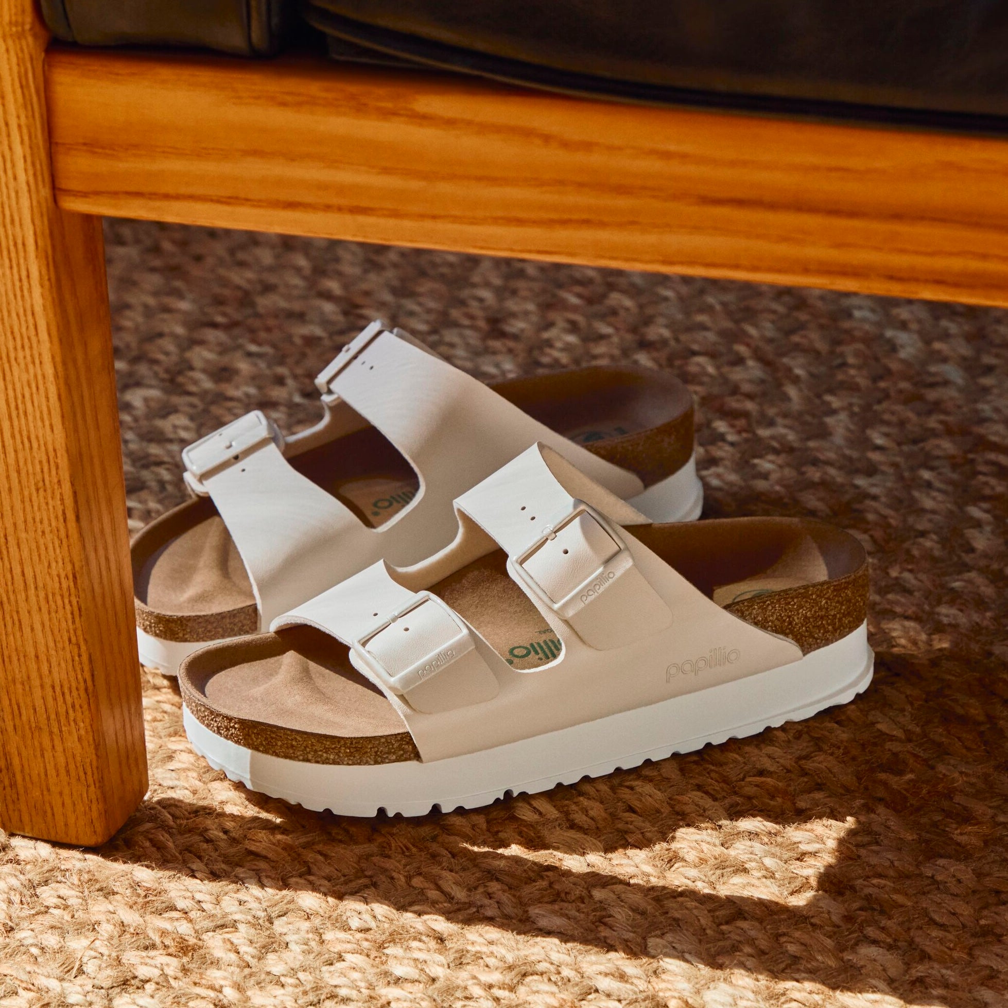 Papillio Arizona Platform eggshell Birko-Flor by Birkenstock