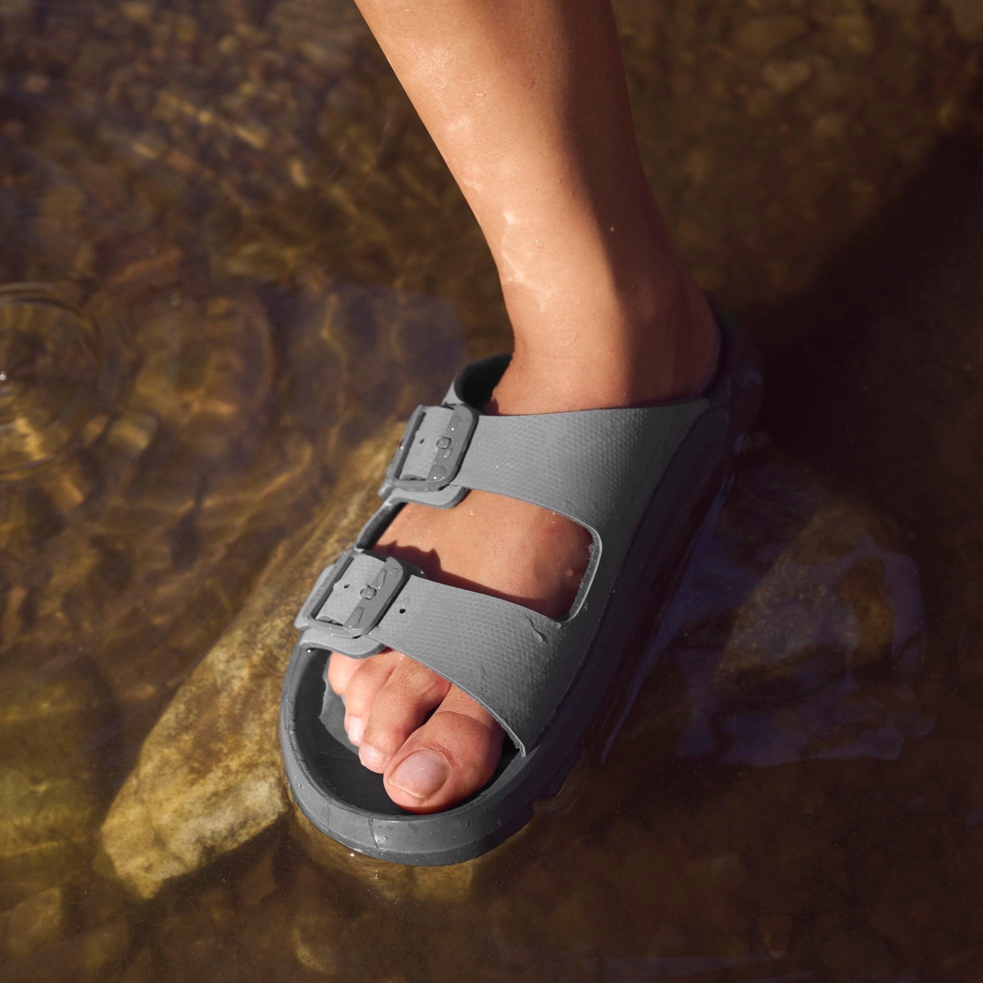 Birkenstock Mogami Terra Slide apex whale gray Birko-Flor