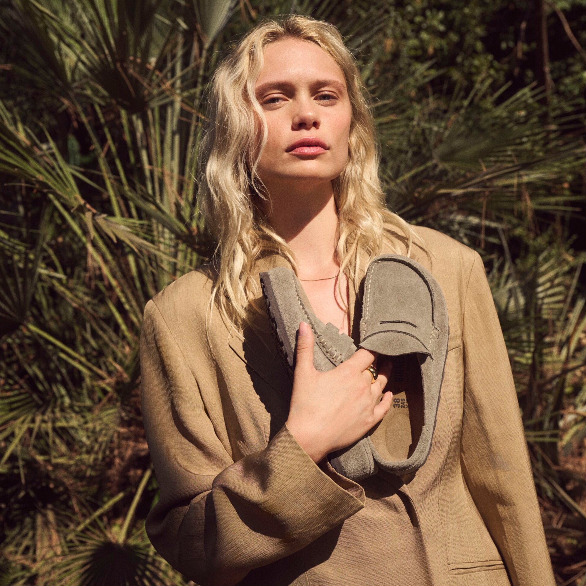 Birkenstock Naples Wrapped taupe suede