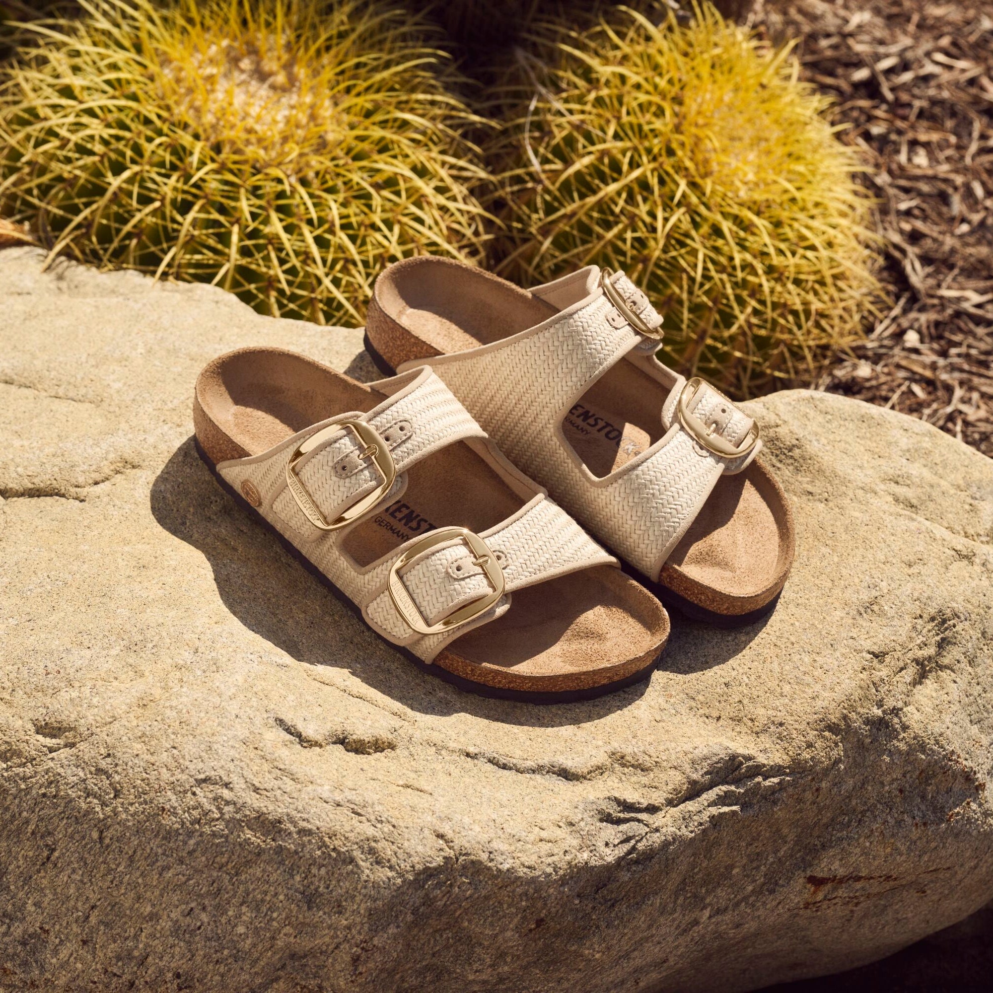 Birkenstock Arizona Big Buckle raffia natural textile